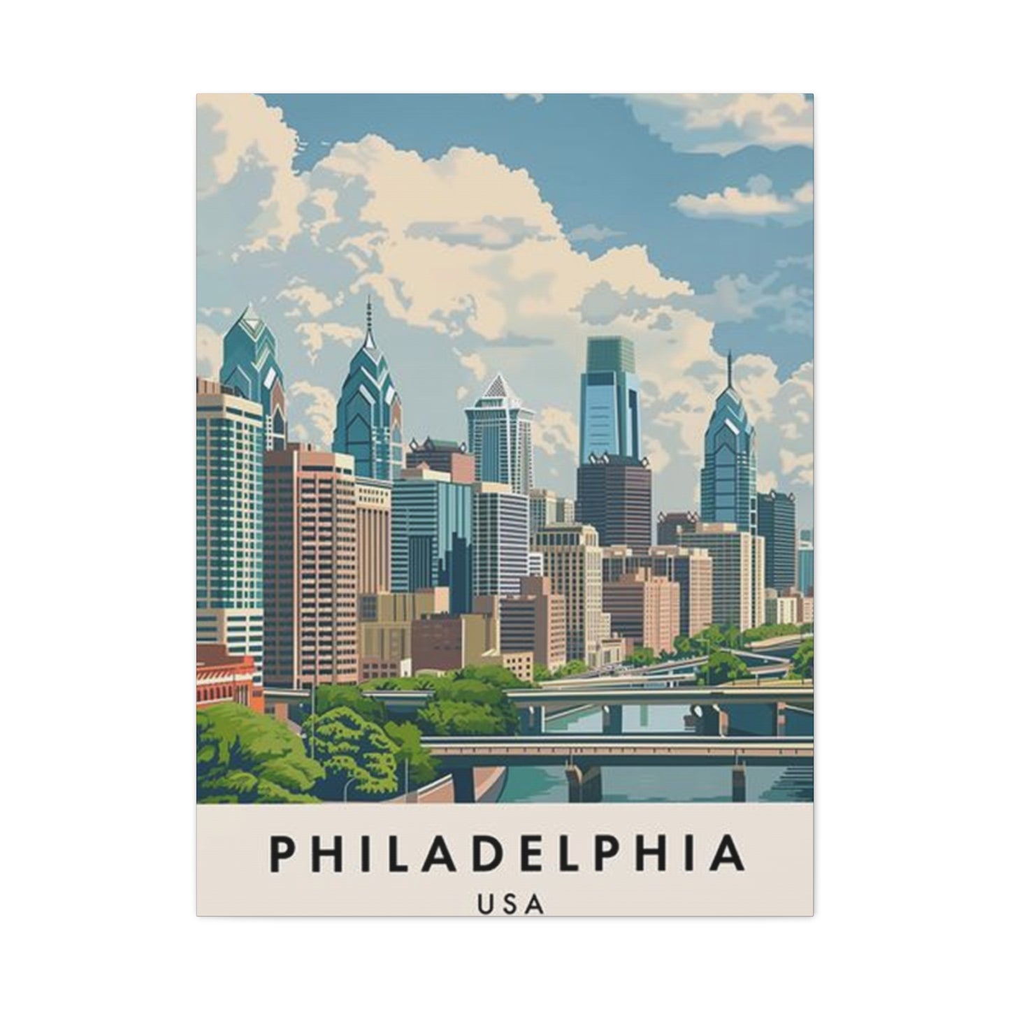 Bright Sunny Day In Philadelphia Wall Art & Canvas Prints