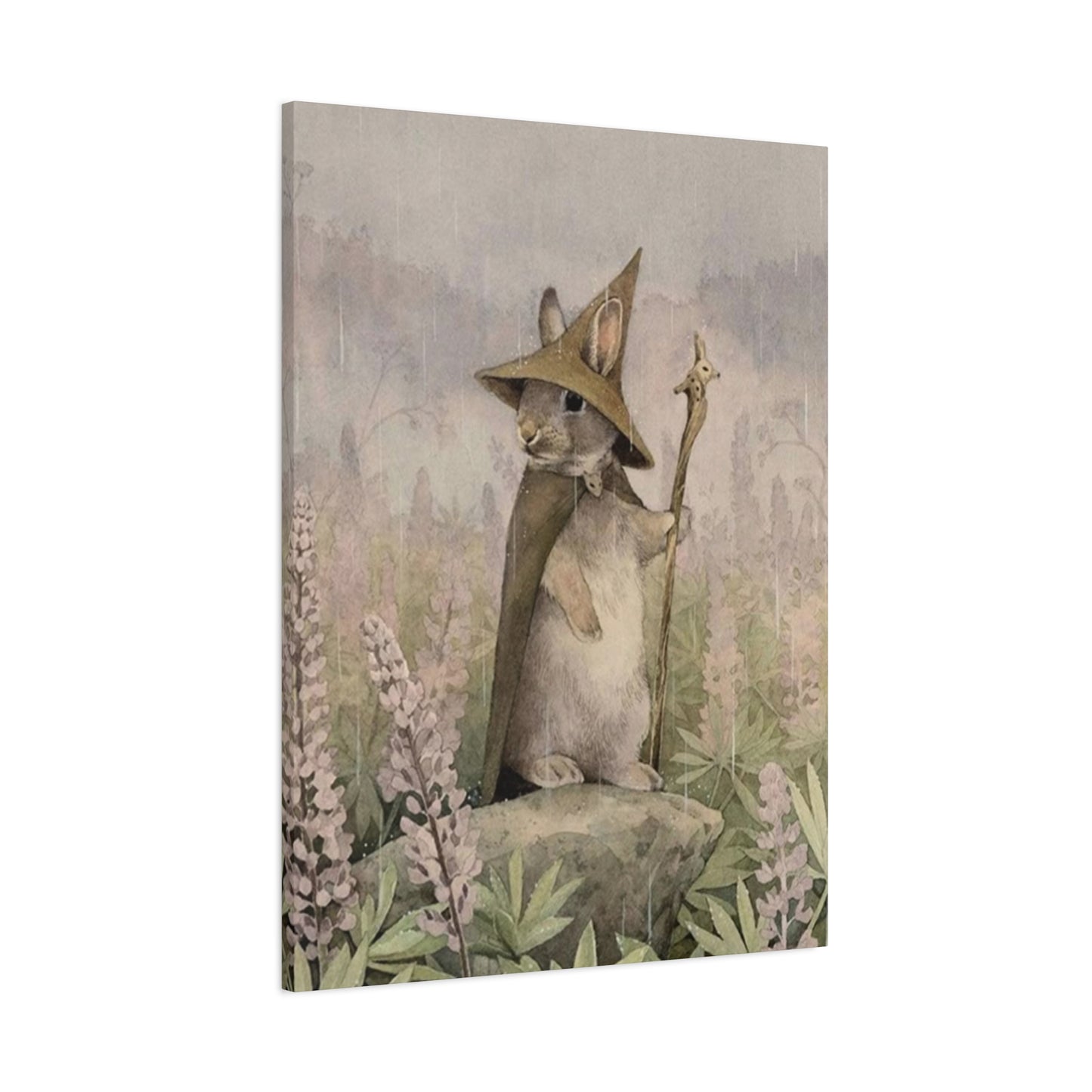 Old White Rabbit Painting Wall Art & Canvas Prints