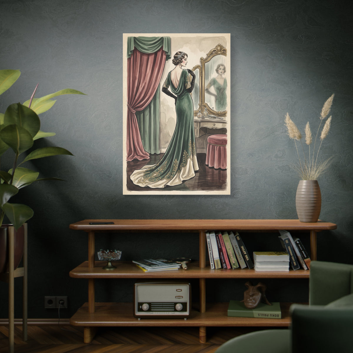 Vintage Fashion Atelier Illustration Wall Art & Canvas Print