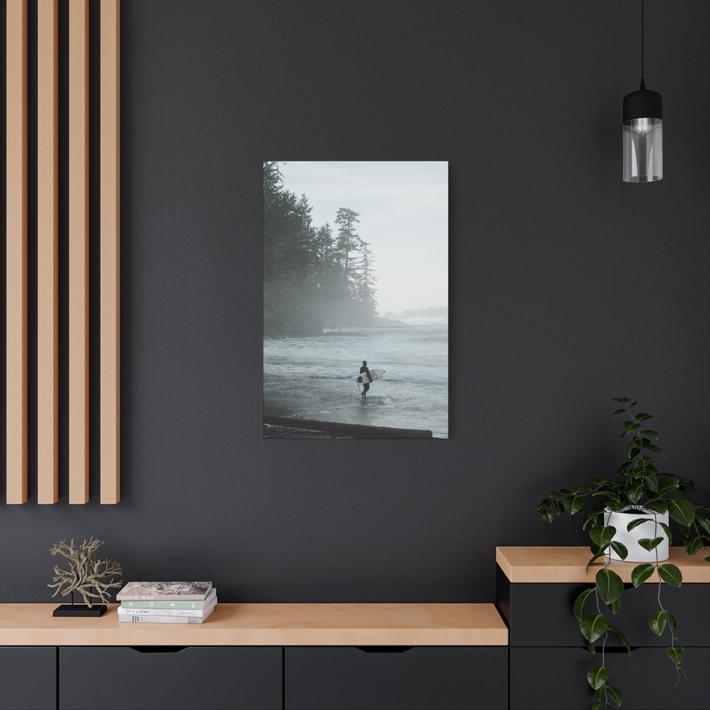 Black & White Surfing Poster Wall Art & Canvas Prints