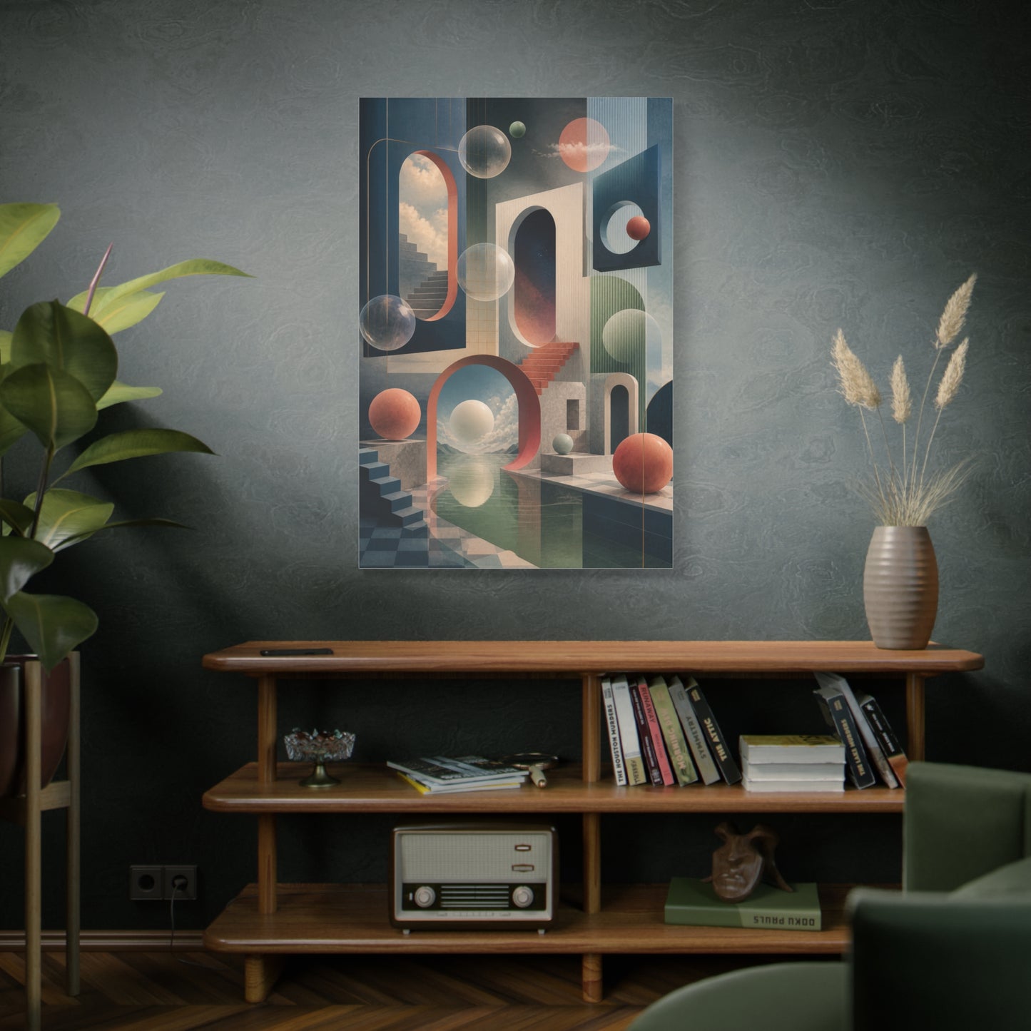 Surreal Geometric Portal Landscape Wall Art & Canvas Print