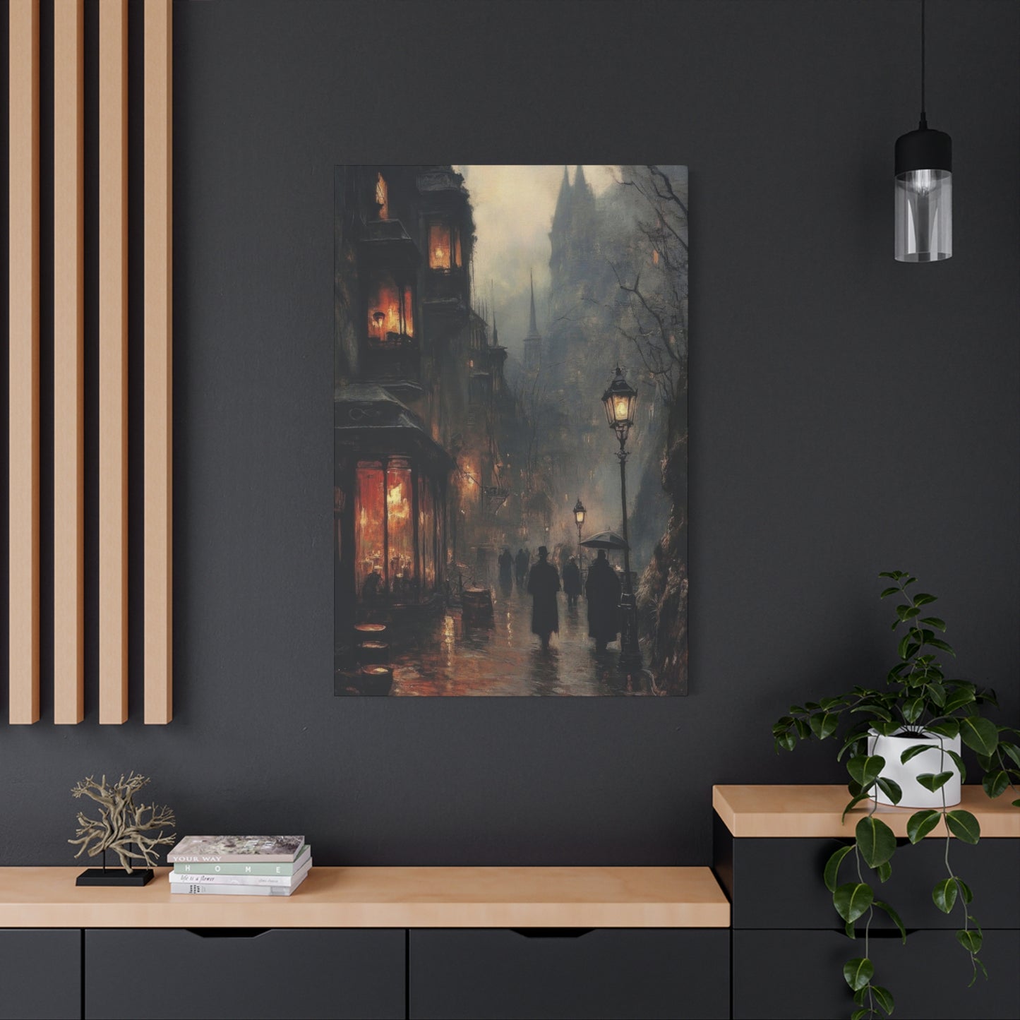 Warm Lit Street Dark Wall Art & Canvas Prints