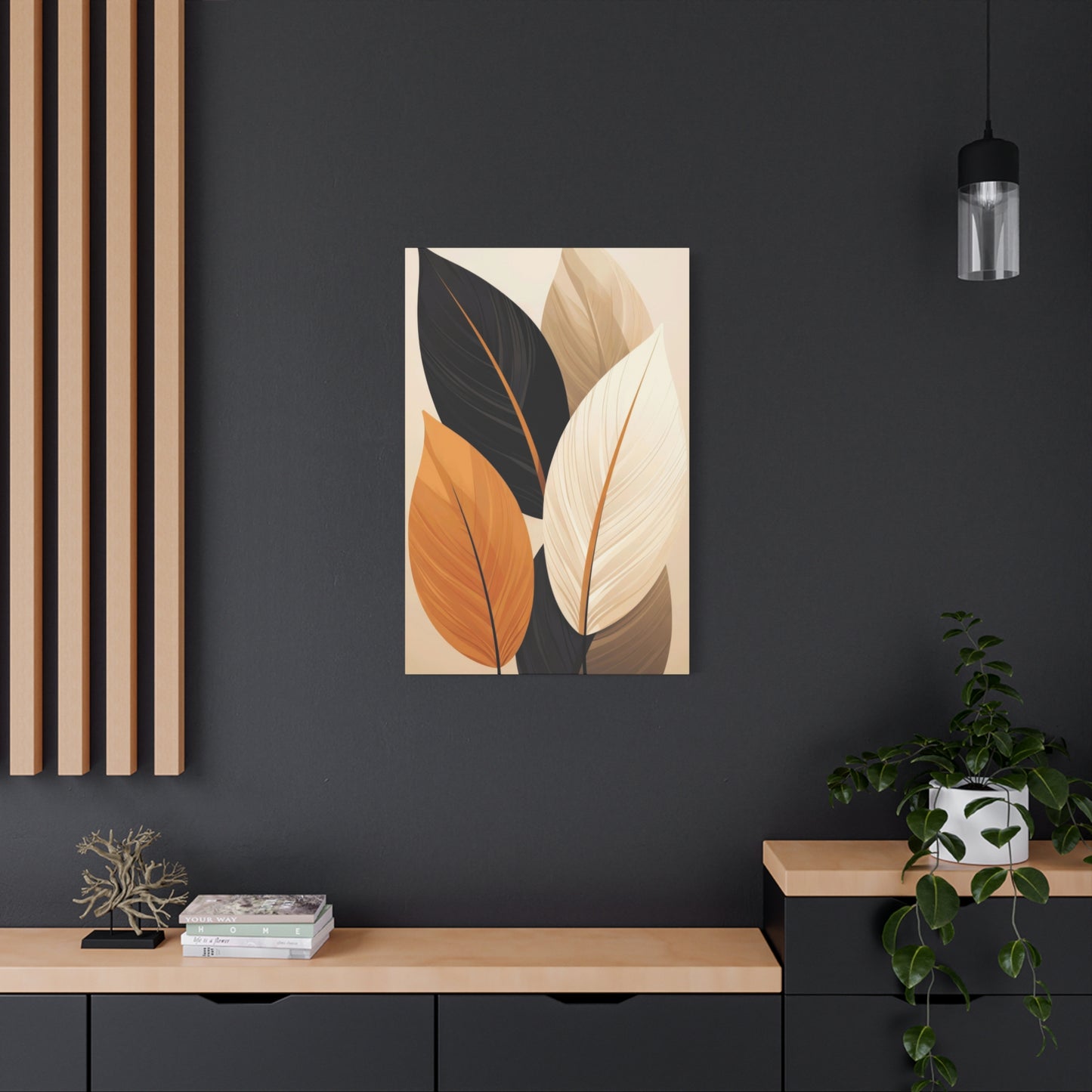 Warm Dark Leaves Deco Wall Art & Canvas Prints
