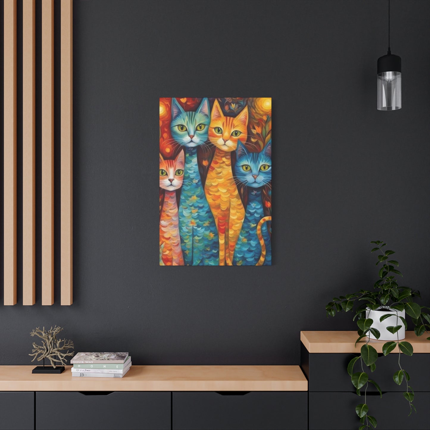 Cat Family Colorglow Wall Art & Canvas Prints