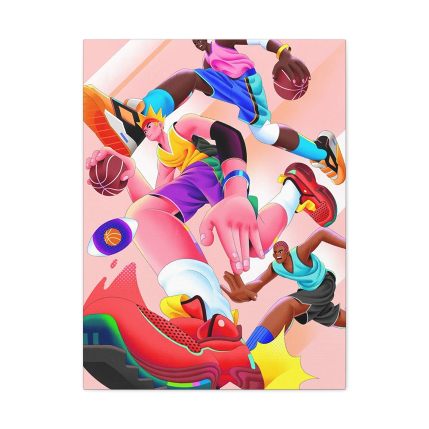 Basketball Illustration Poster Wall Art & Canvas Prints
