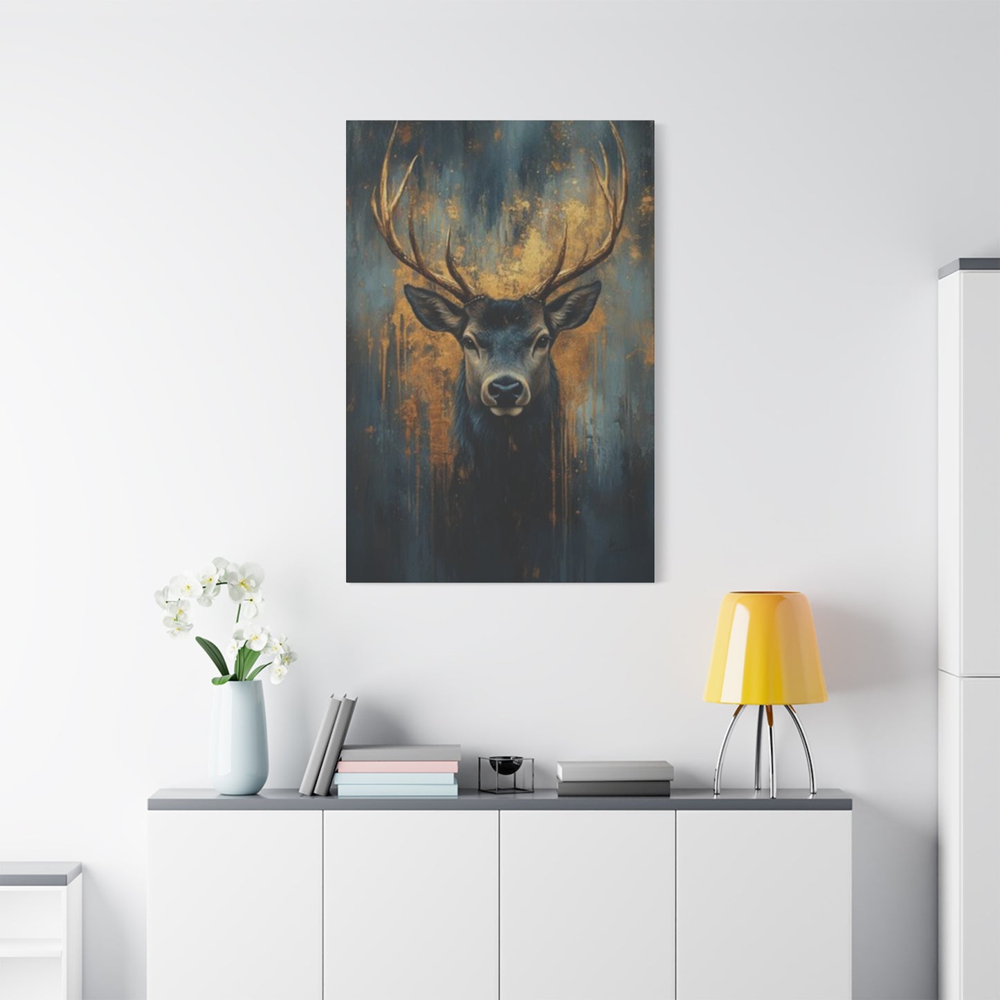 Golden Canvas Reindeer Wall Art & Canvas Prints