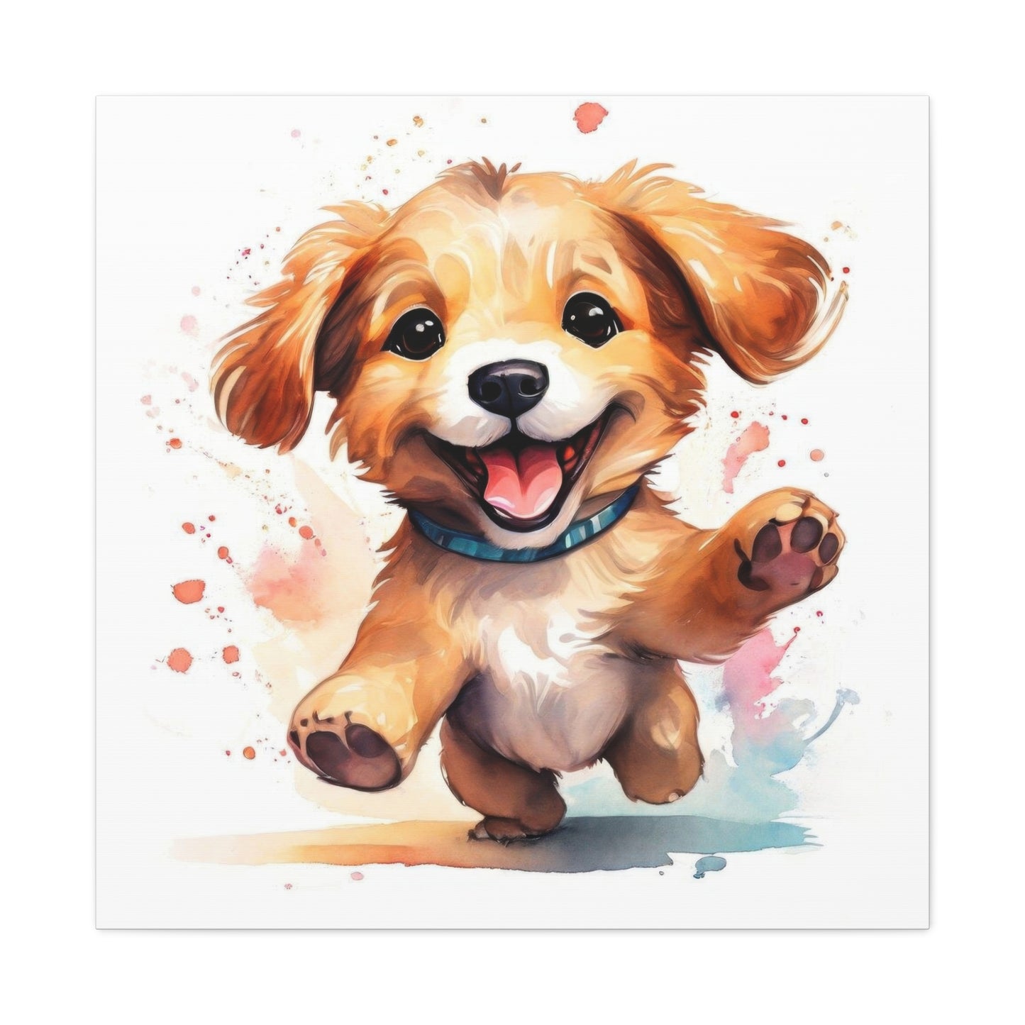 Happy Dancing Dog Puppy Wall Art & Canvas Prints