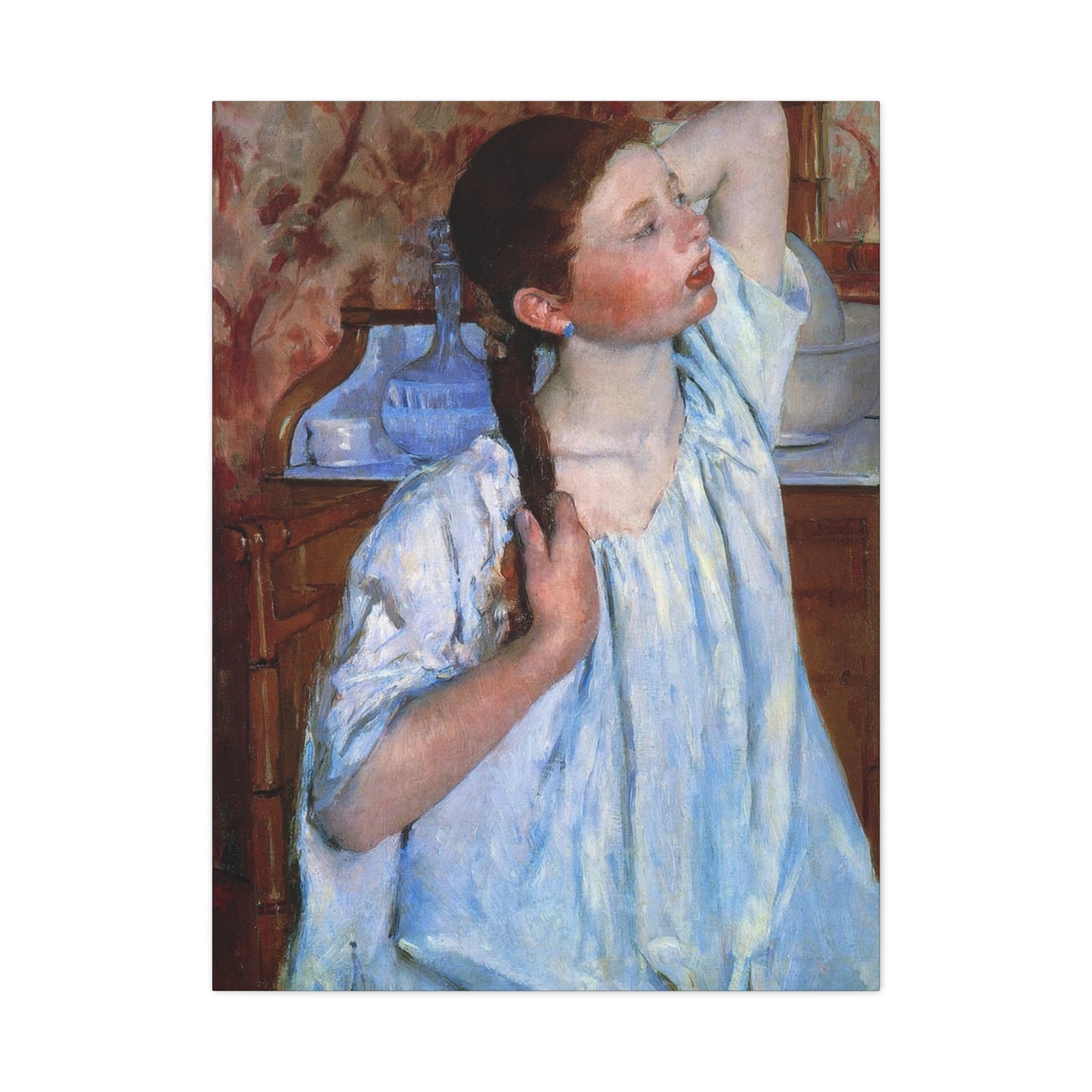 Girl Arraigning Her Hair Impression Wall Art & Canvas Prints