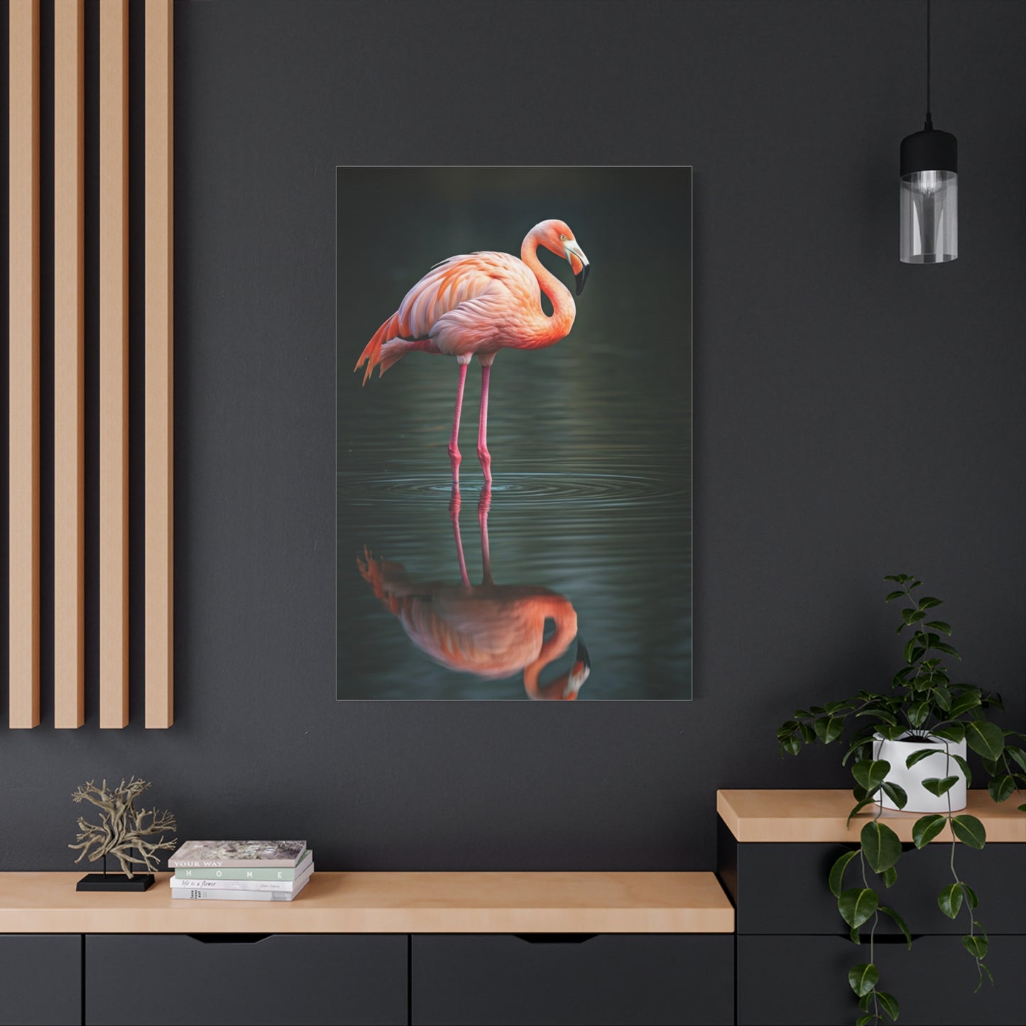 Flamingo Reflection Grace Wall Art & Canvas Prints