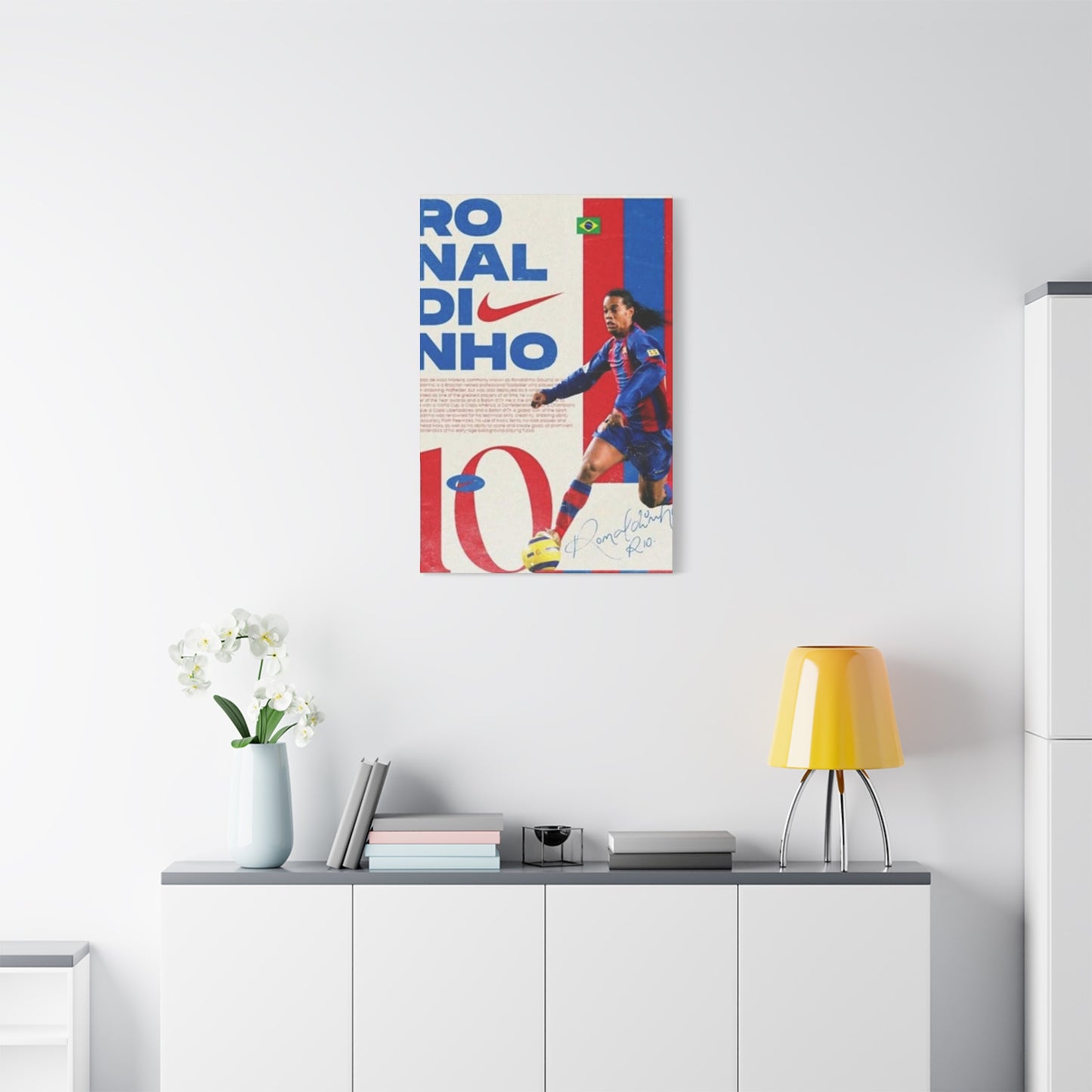 Ronaldinho Playing Soccer Poster Wall Art & Canvas Prints
