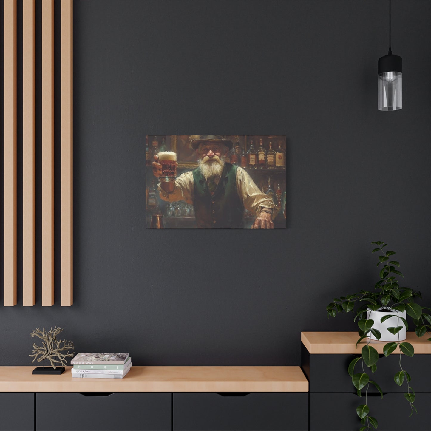 Old Man At Bar Painting Wall Art & Canvas Prints