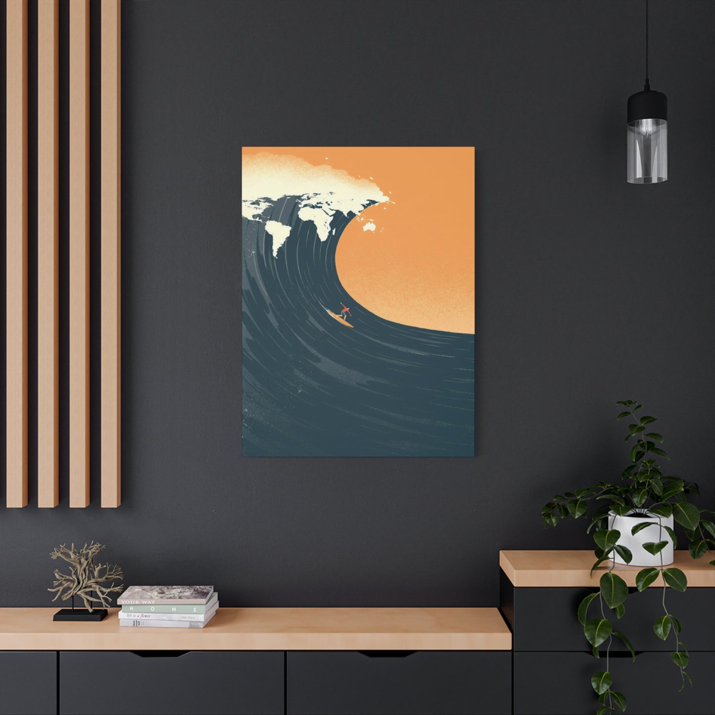 Wave Surfing Poster Wall Art & Canvas Prints