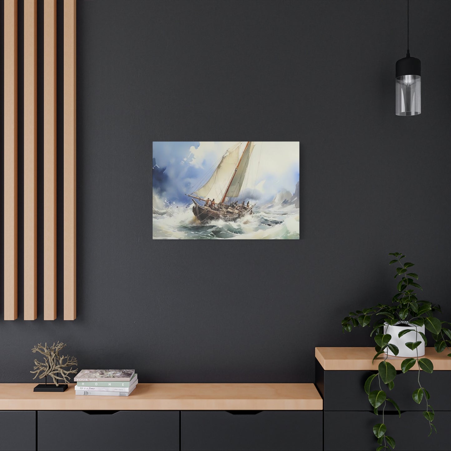 Ships In Ocean Painting Wall Art & Canvas Prints