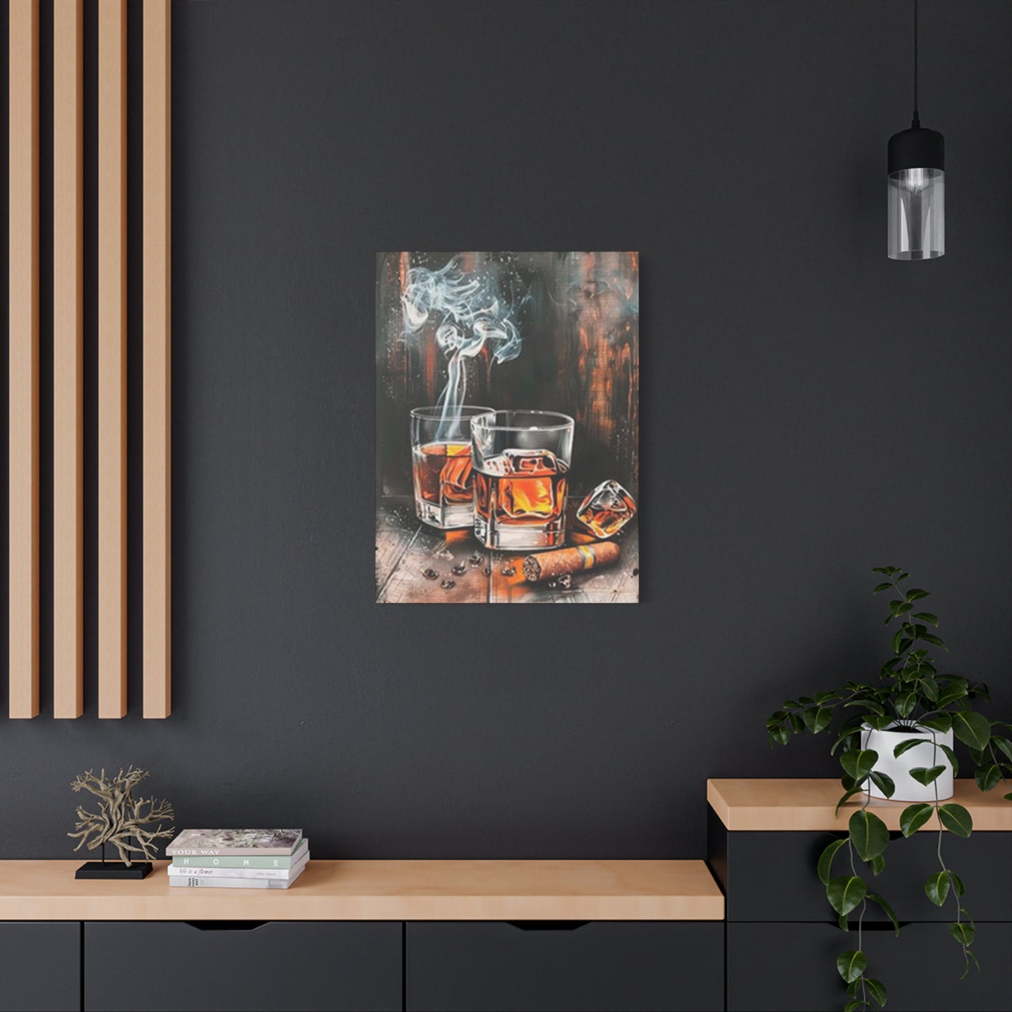 Whiskey And Cigar Painting Wall Art & Canvas Prints