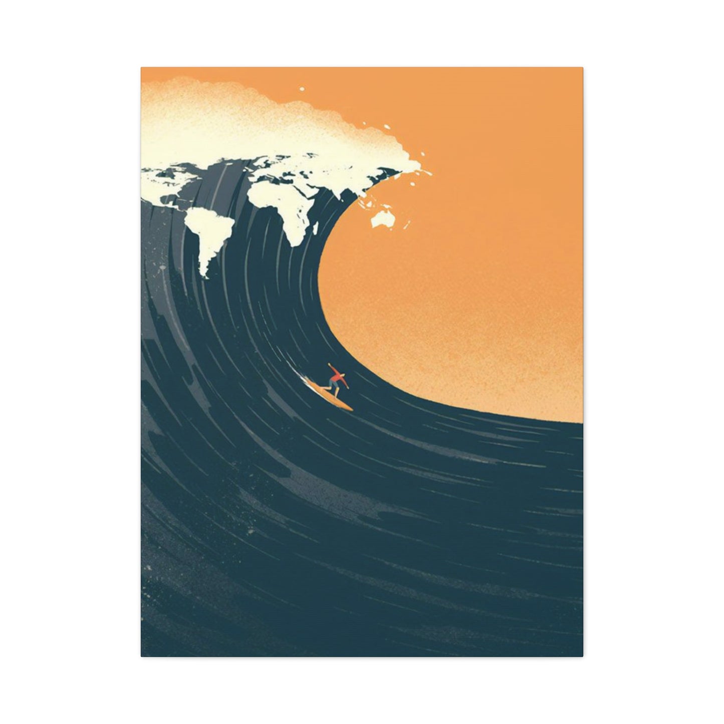 Wave Surfing Poster Wall Art & Canvas Prints