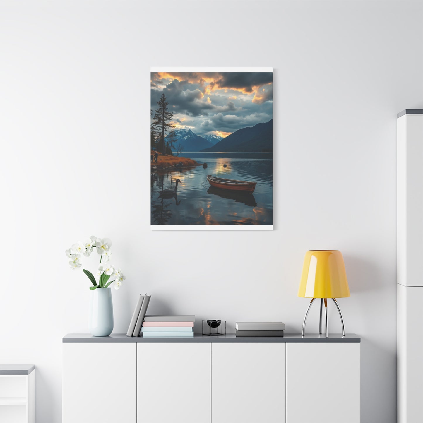Premium Lake Canvas Print: Tranquil Waters Wall Decor