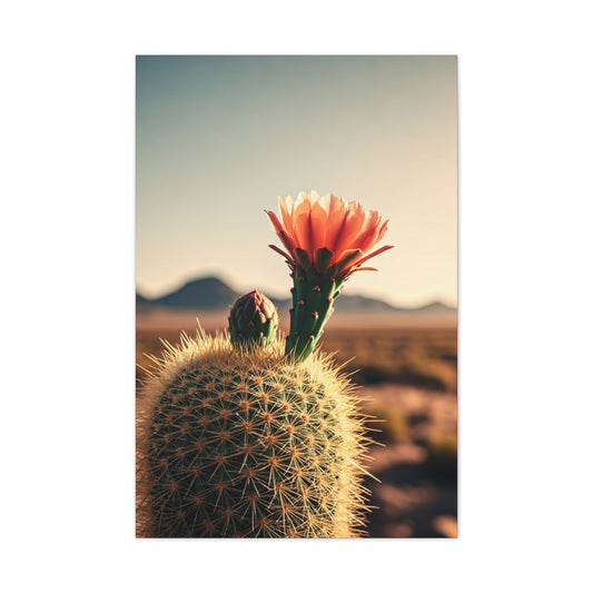 Golden Hour Desert Cactus Blossom Wall Art & Canvas Prints