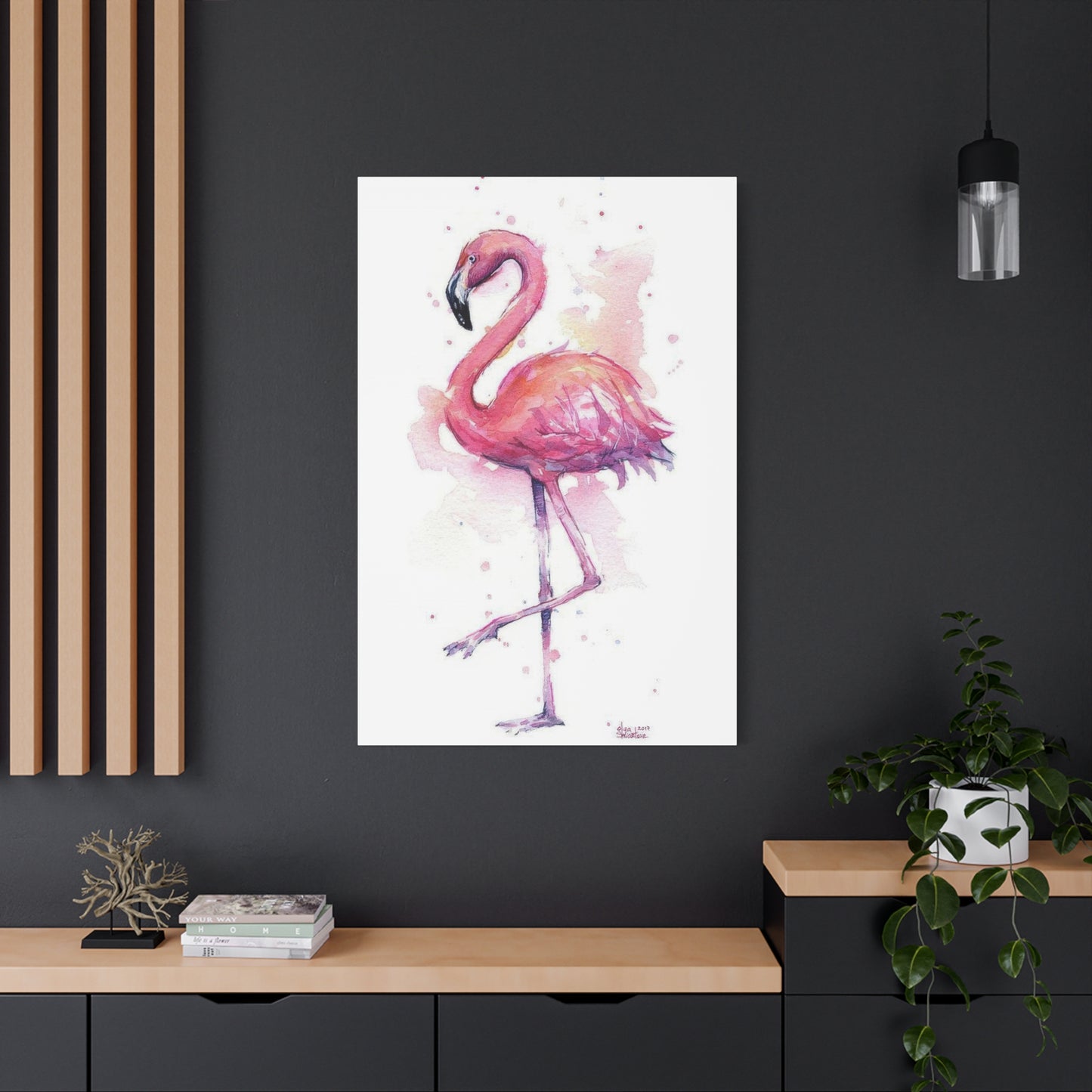 Flamingo Pink Watercolor Wall Art & Canvas Prints