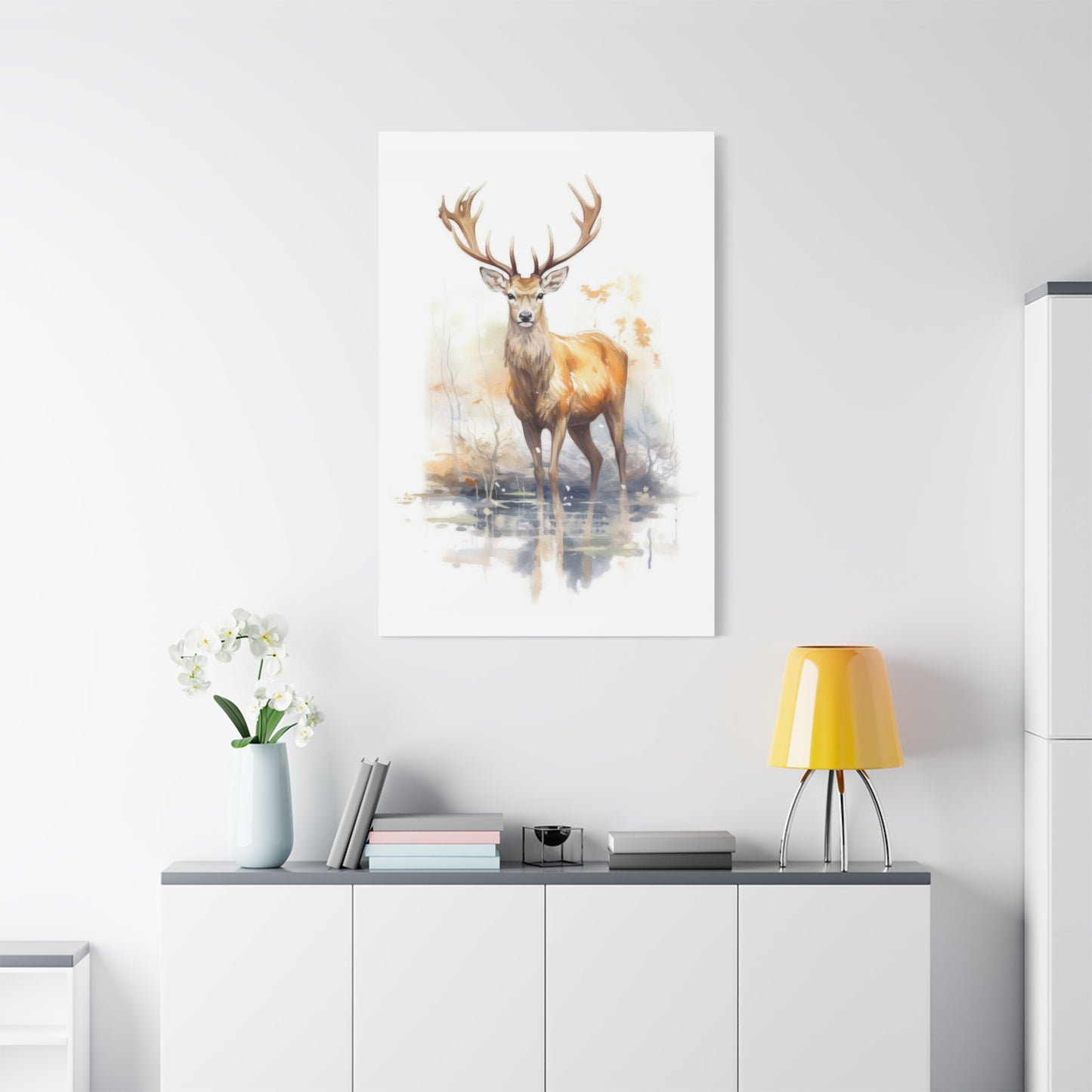 Large Deer Watercolor Wall Art & Canvas Prints