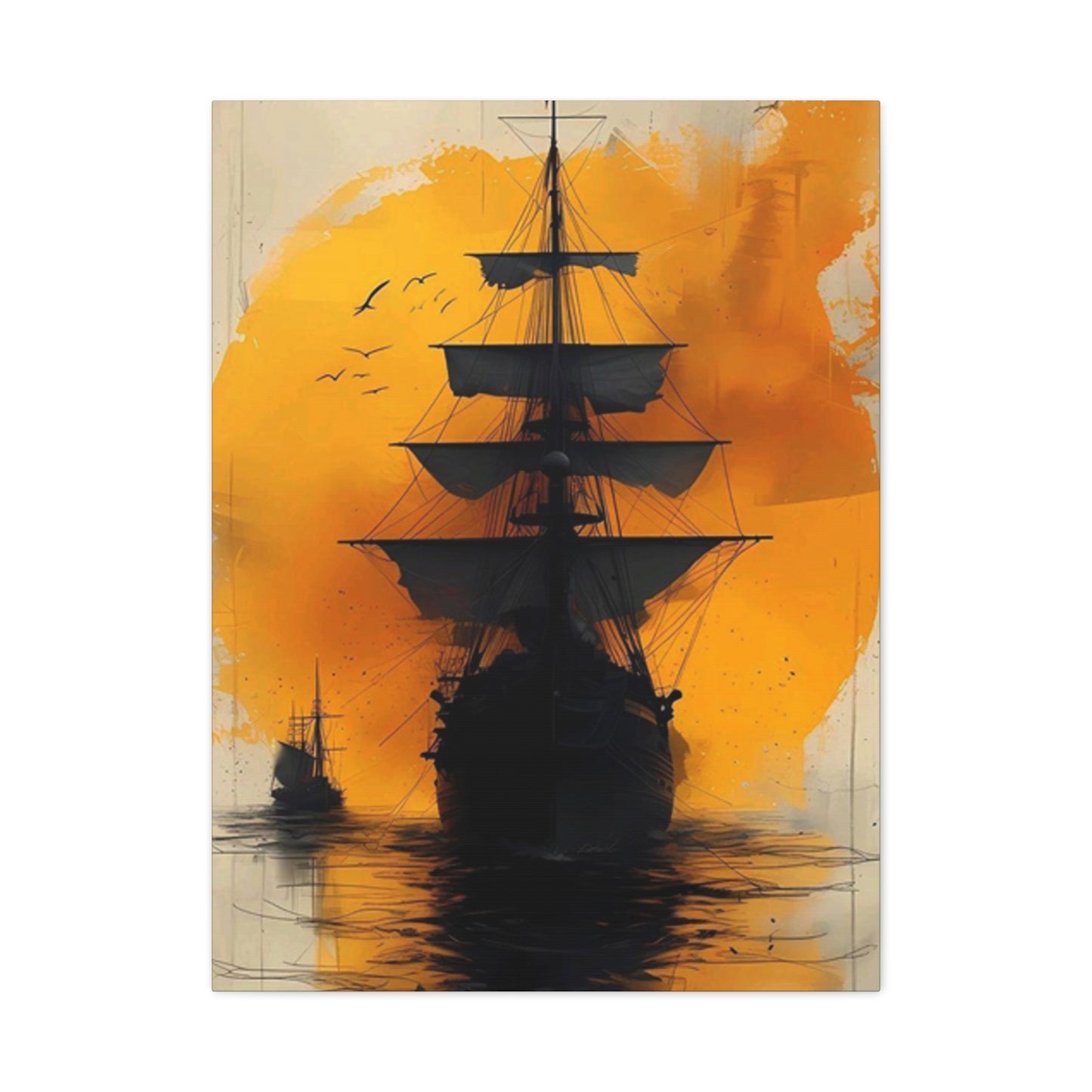Black Sailing Ship Poster Wall Art & Canvas Prints