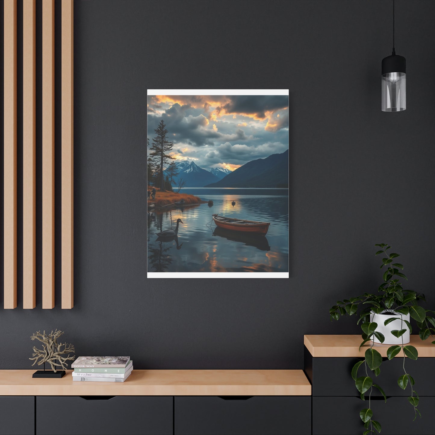 Premium Lake Canvas Print: Tranquil Waters Wall Decor