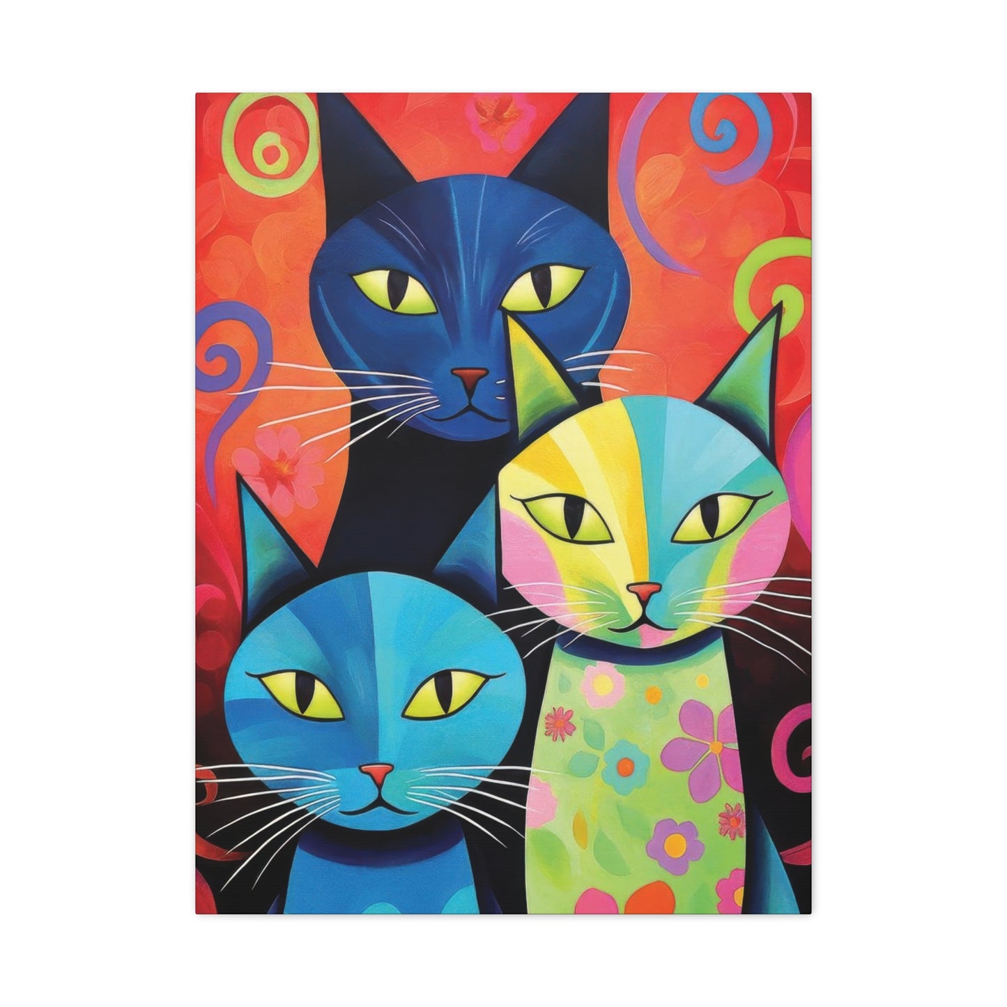 Cat Family Abstract Fresh Wall Art & Canvas Prints