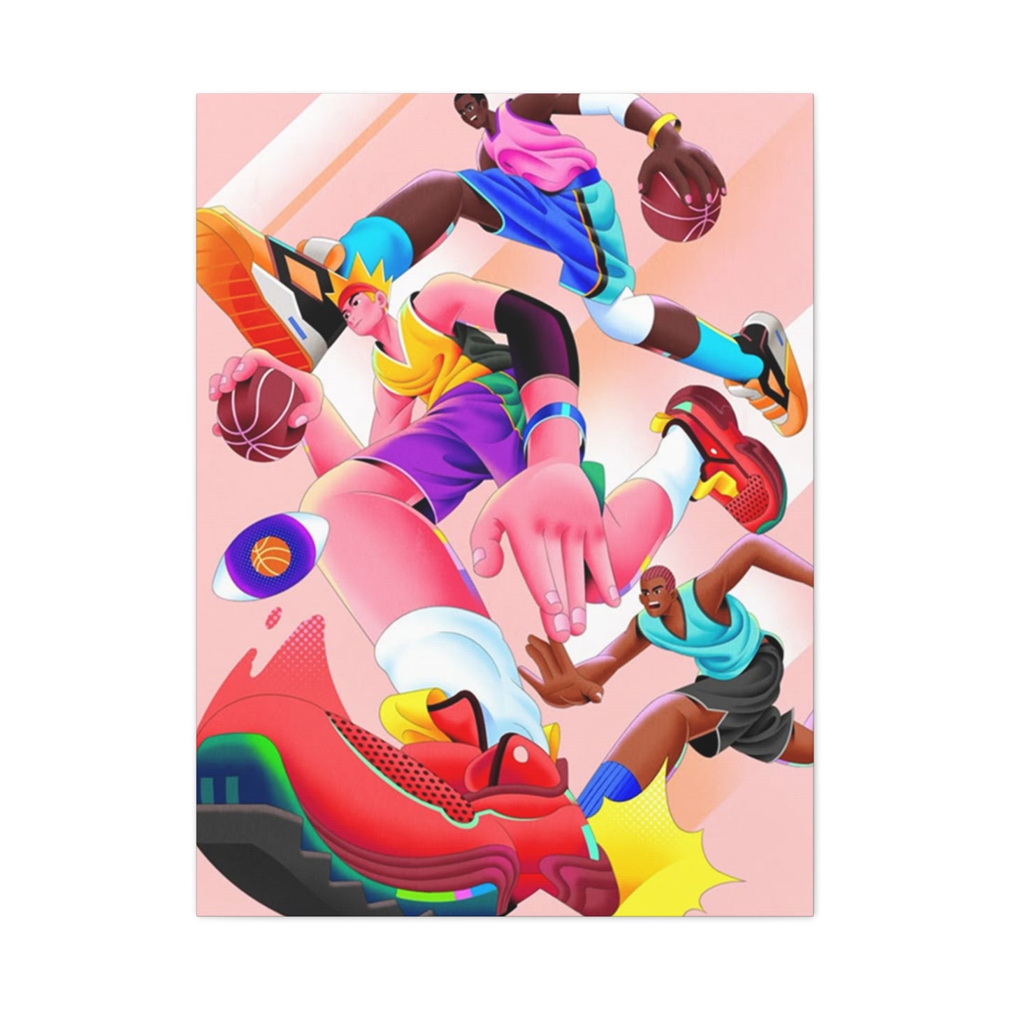 Basketball Illustration Poster Wall Art & Canvas Prints