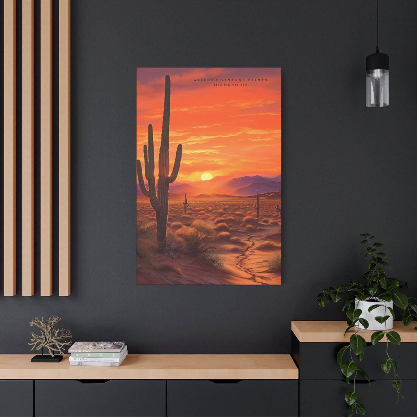 Abstract Arizona Cactus Sunset Wall Art & Canvas Prints