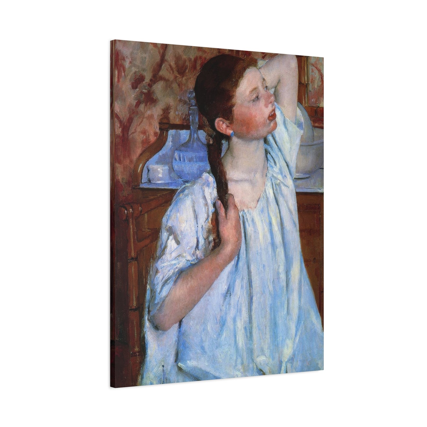 Girl Arraigning Her Hair Impression Wall Art & Canvas Prints