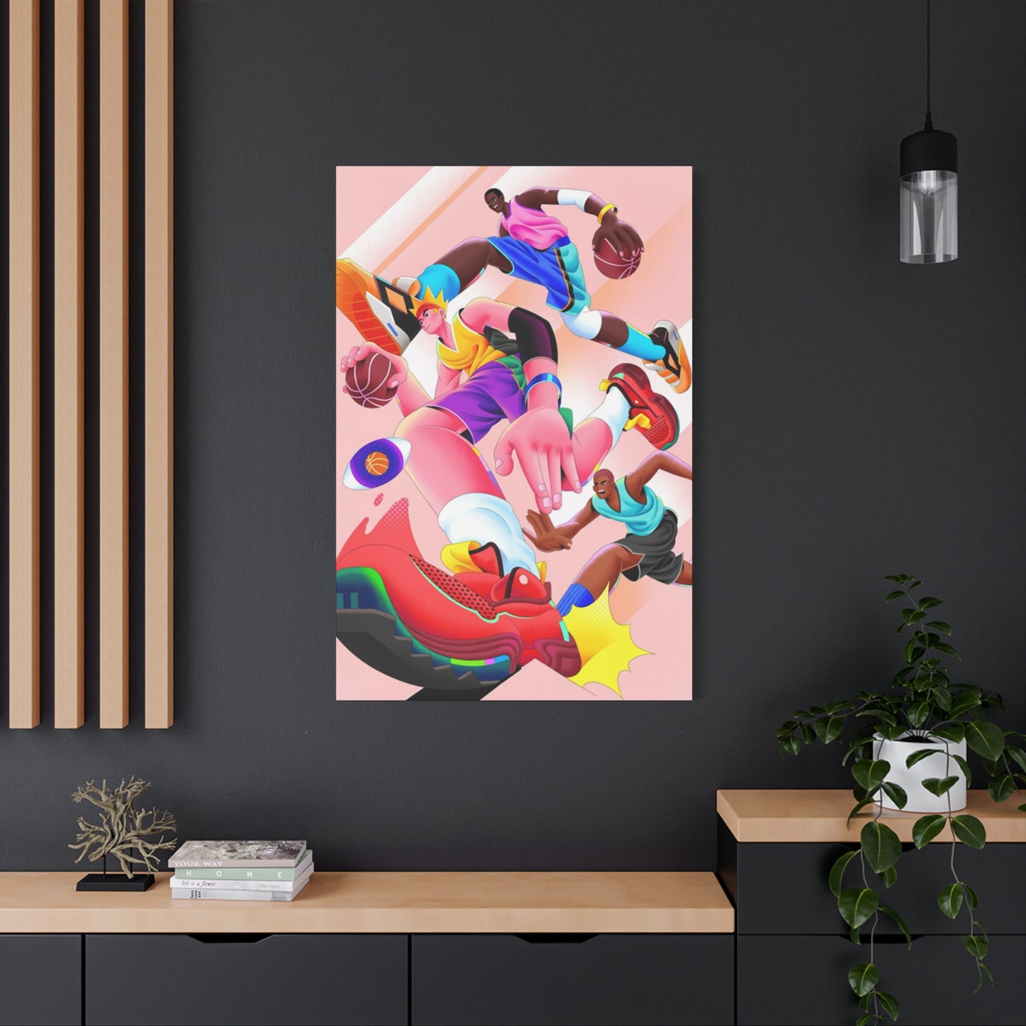 Basketball Illustration Poster Wall Art & Canvas Prints