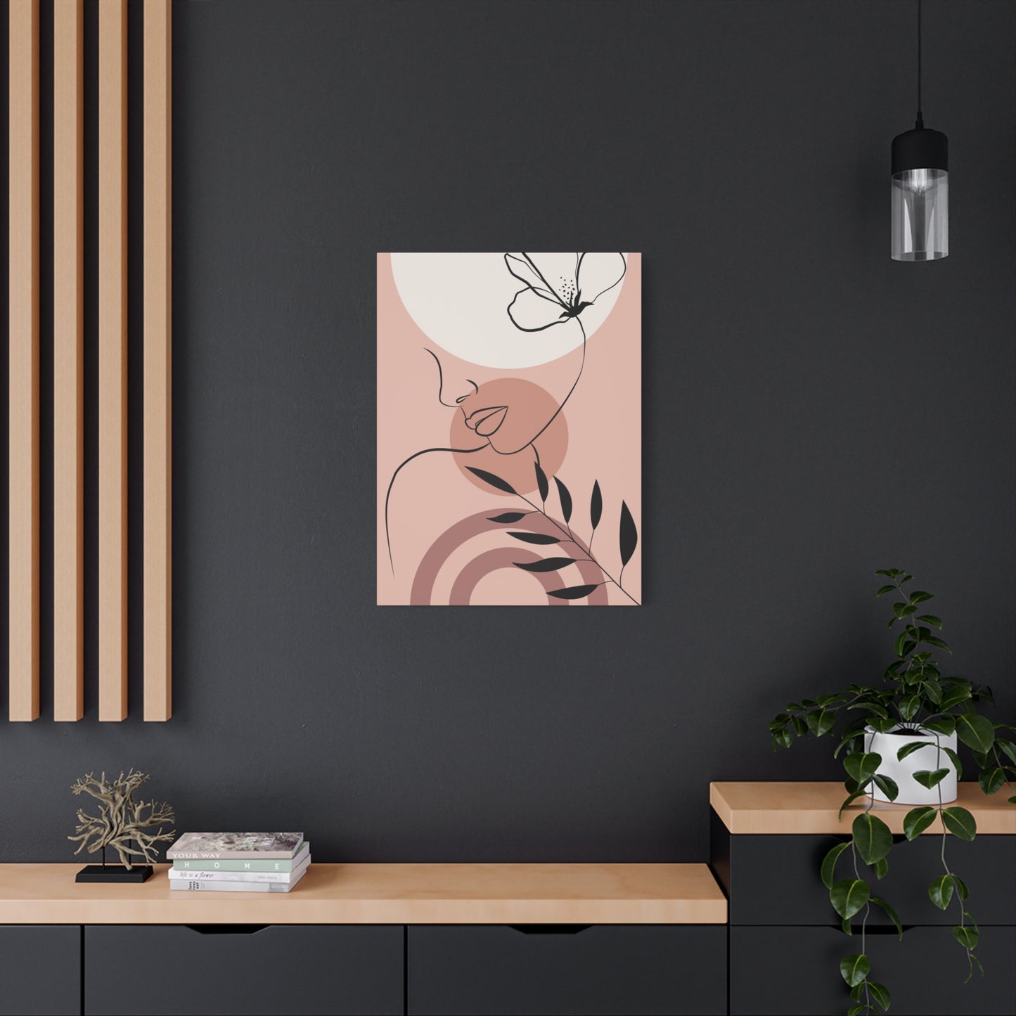 Lady Flower Leaves Deco Wall Art & Canvas Prints