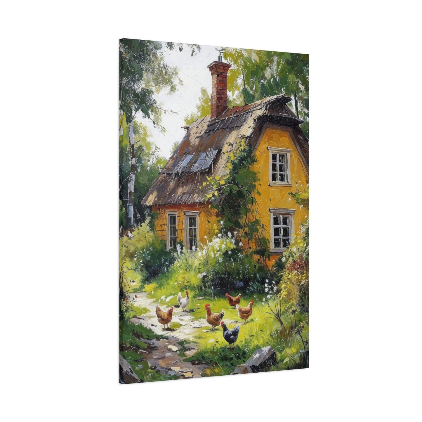 Hens Pecking Countryside Wall Art & Canvas Prints