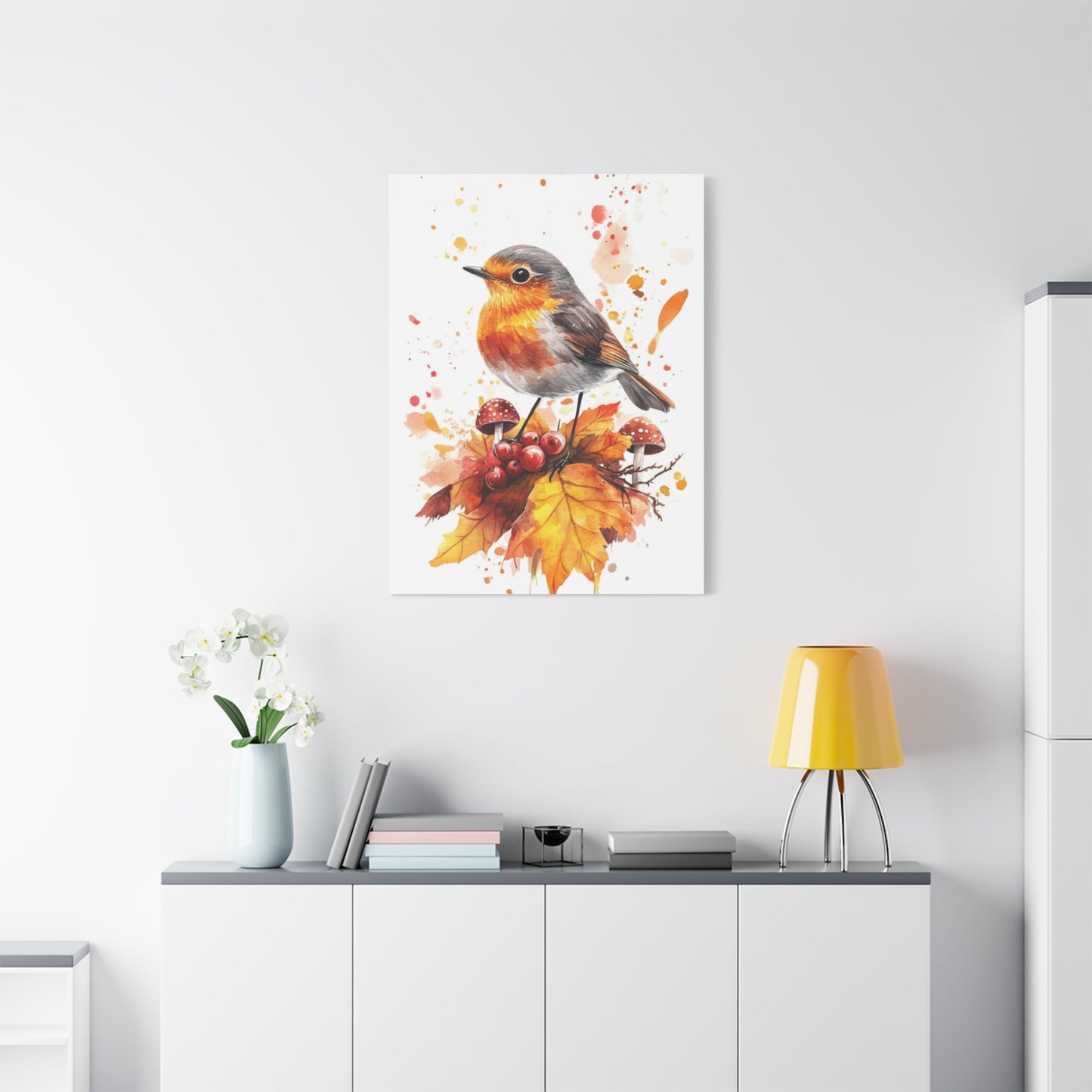 Birds Berries Warm Wall Art & Canvas Prints