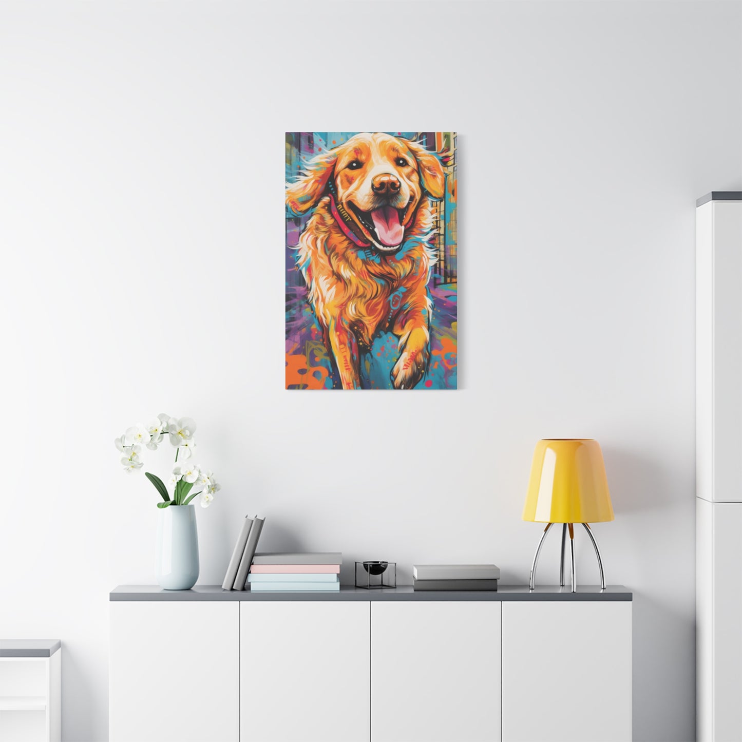 Happy Golden Retriever Dog Wall Art & Canvas Prints