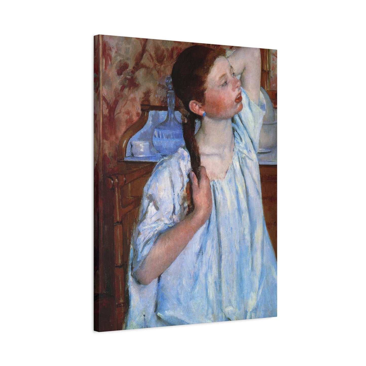 Girl Arraigning Her Hair Impression Wall Art & Canvas Prints