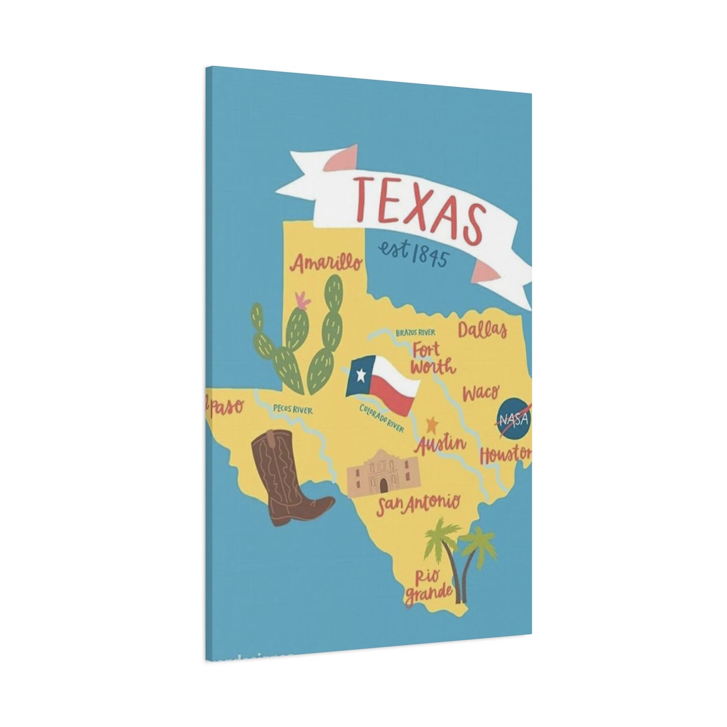 Texas Est. 1845 Poster Wall Art & Canvas Prints