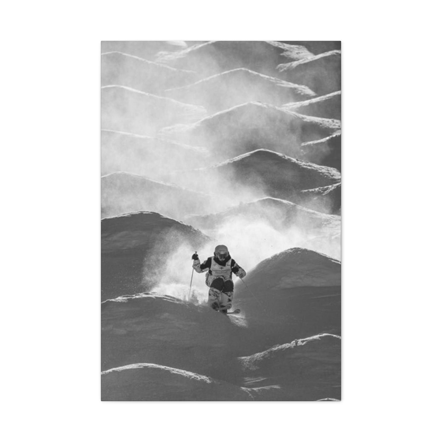 Black & White Skiing Poster Wall Art & Canvas Prints