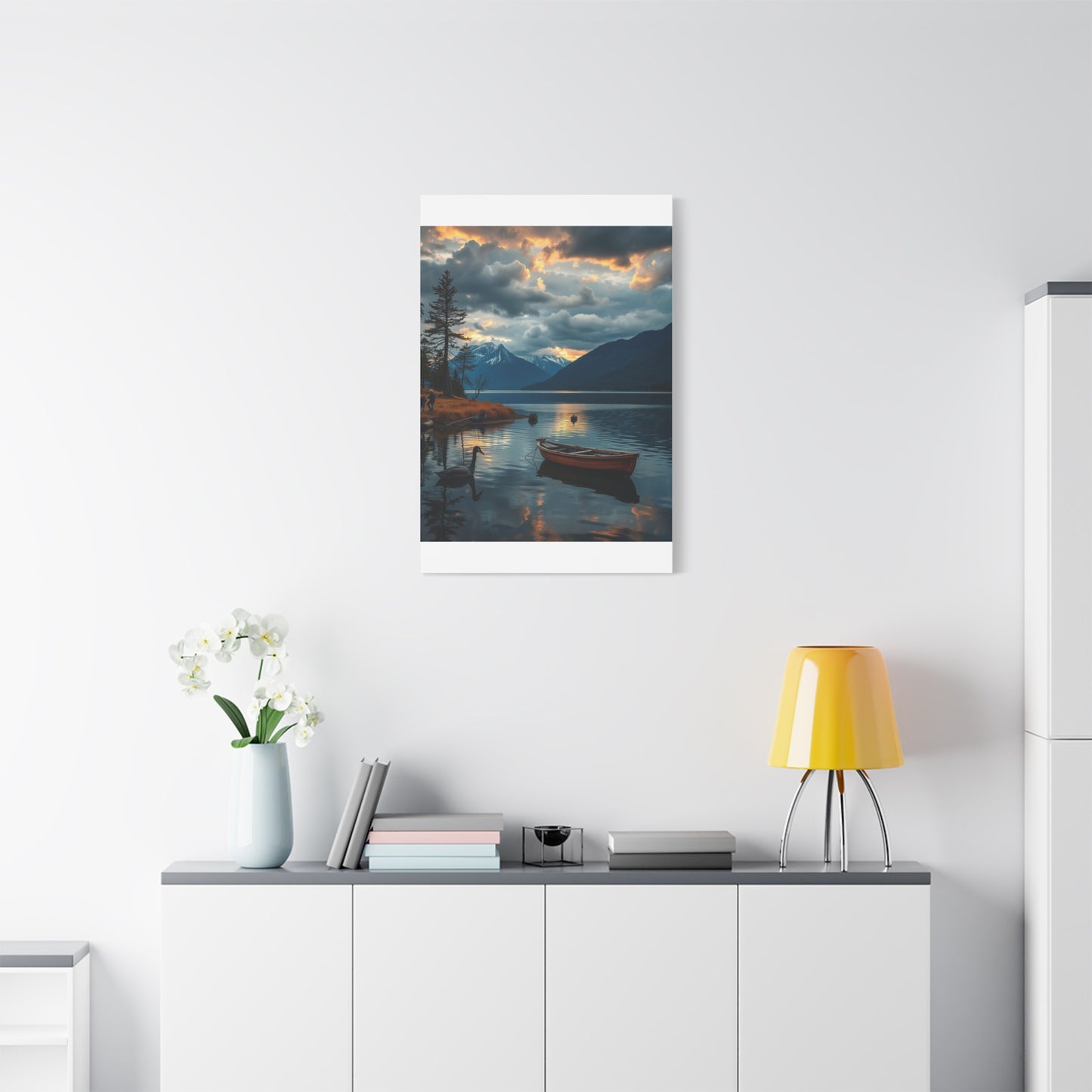 Premium Lake Canvas Print: Tranquil Waters Wall Decor