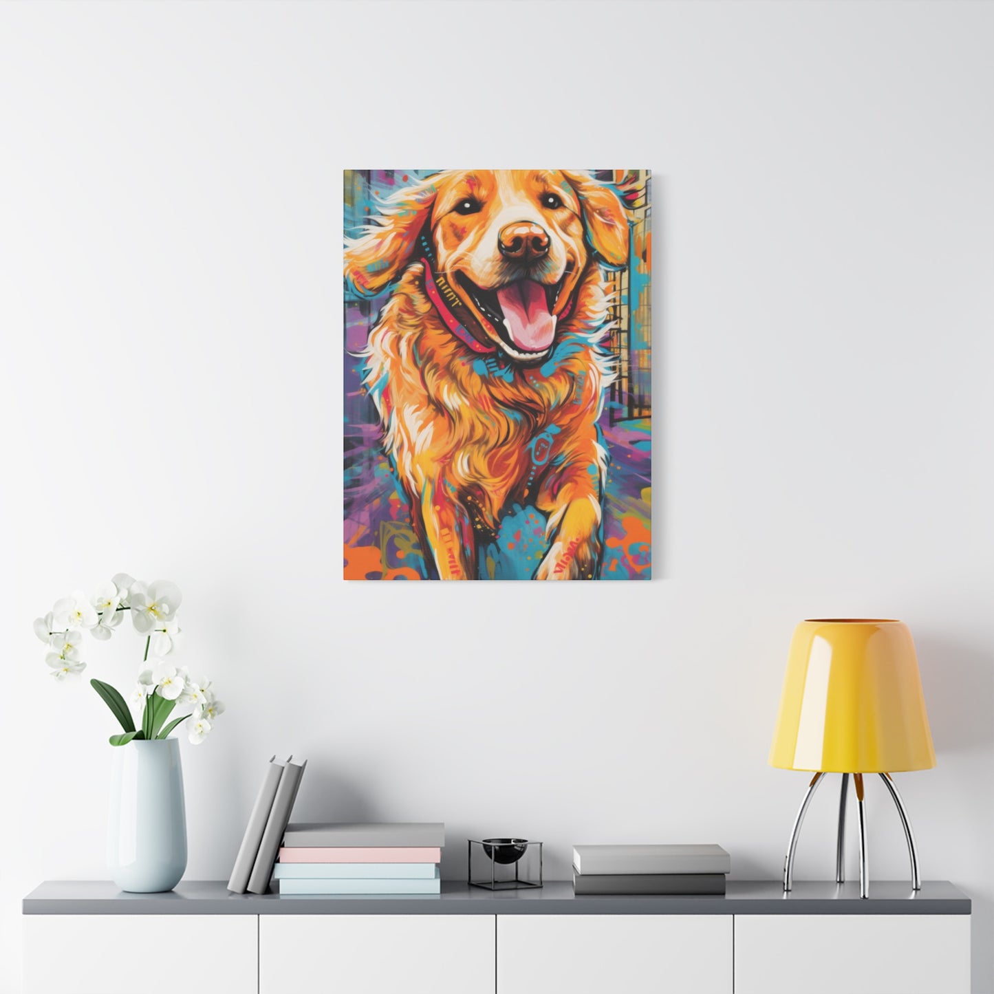 Happy Golden Retriever Dog Wall Art & Canvas Prints