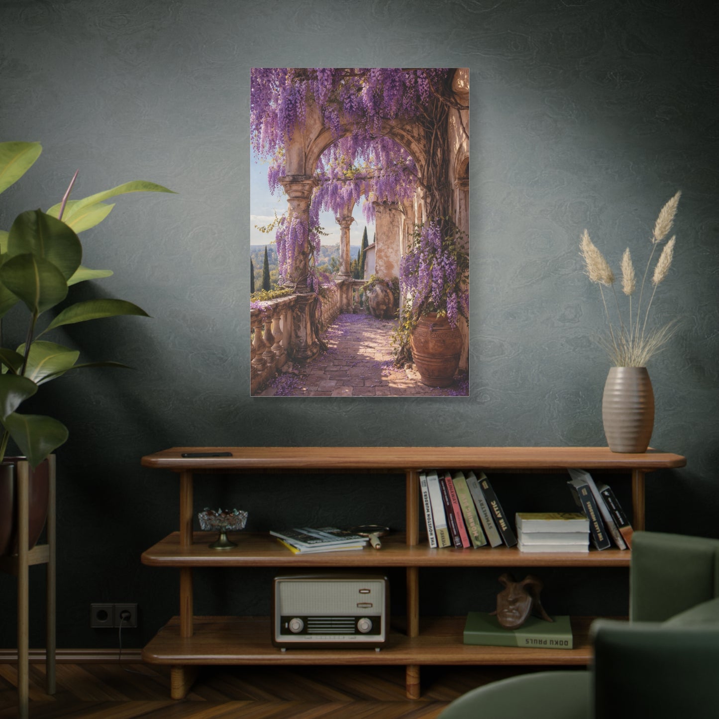 Wisteria Stone Terrace Garden Wall Art & Canvas Print