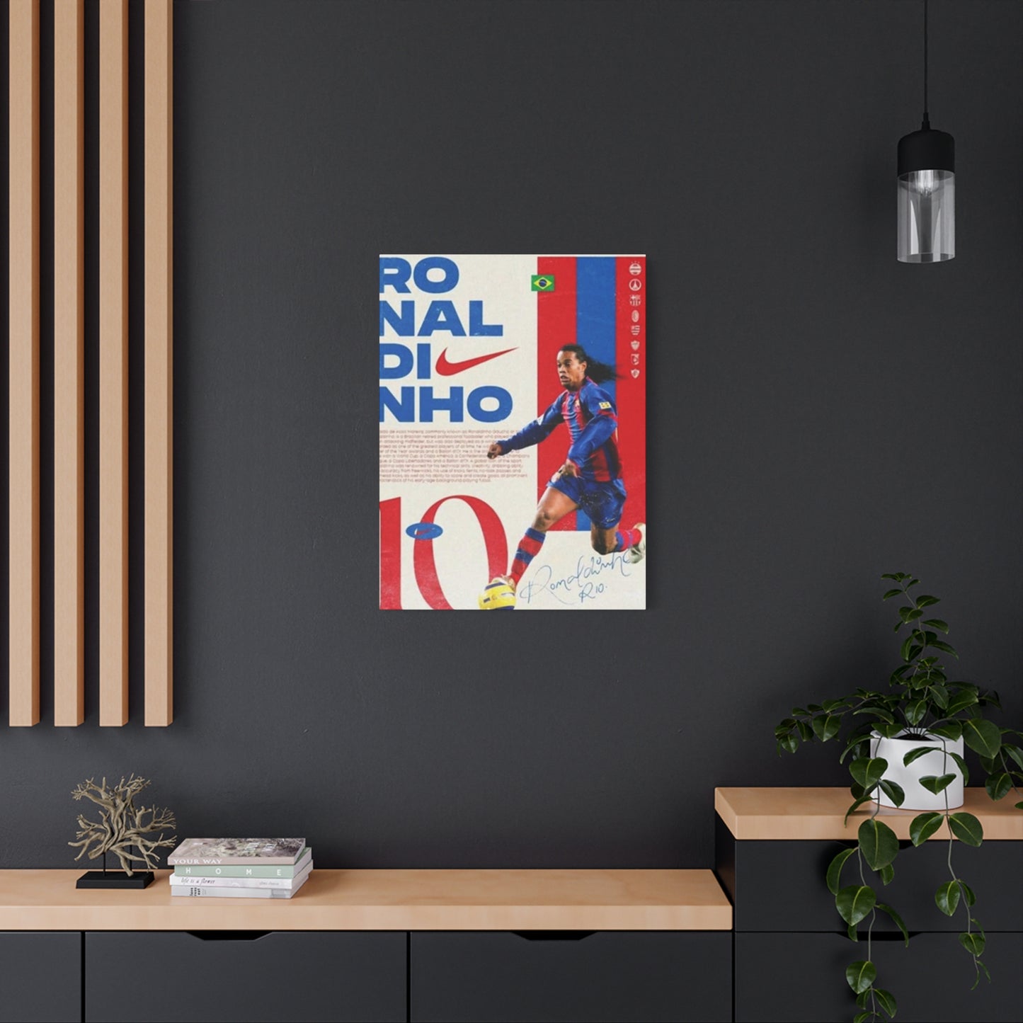 Ronaldinho Playing Soccer Poster Wall Art & Canvas Prints