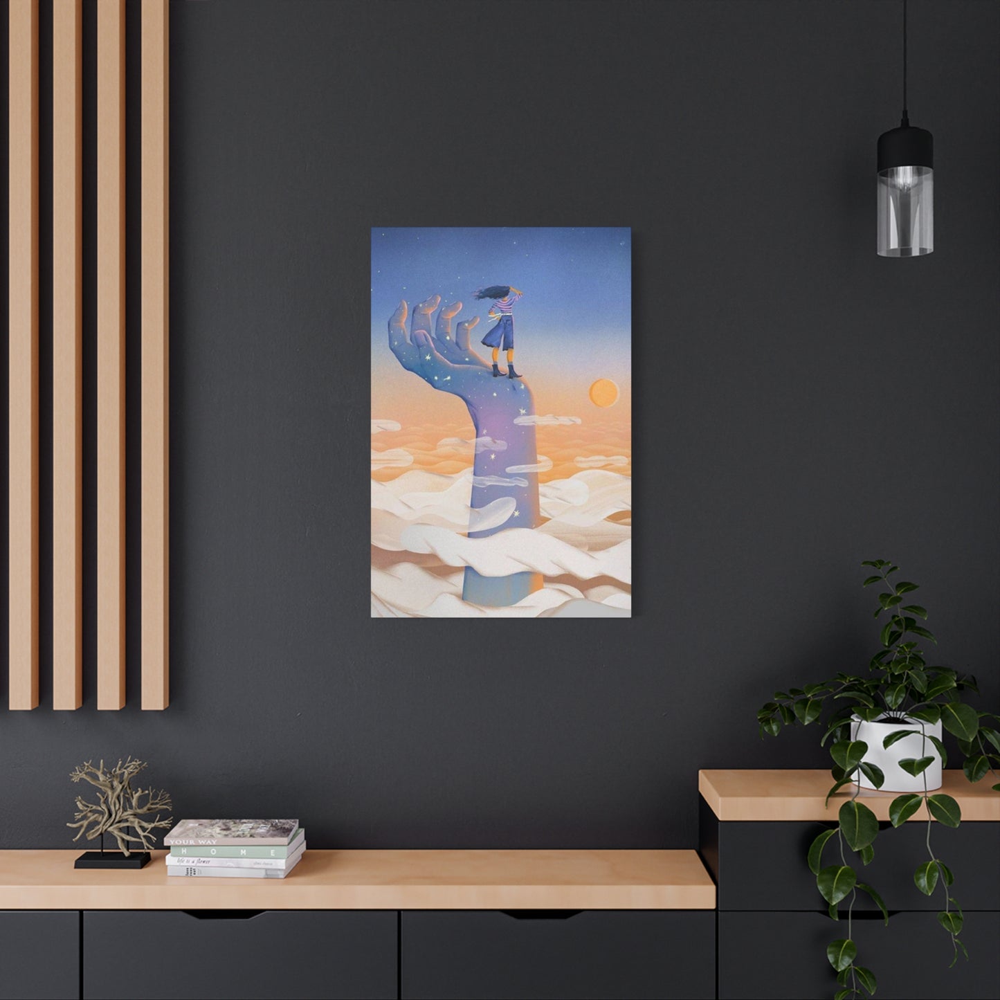 Girl On A Hand Wall Art & Canvas Prints