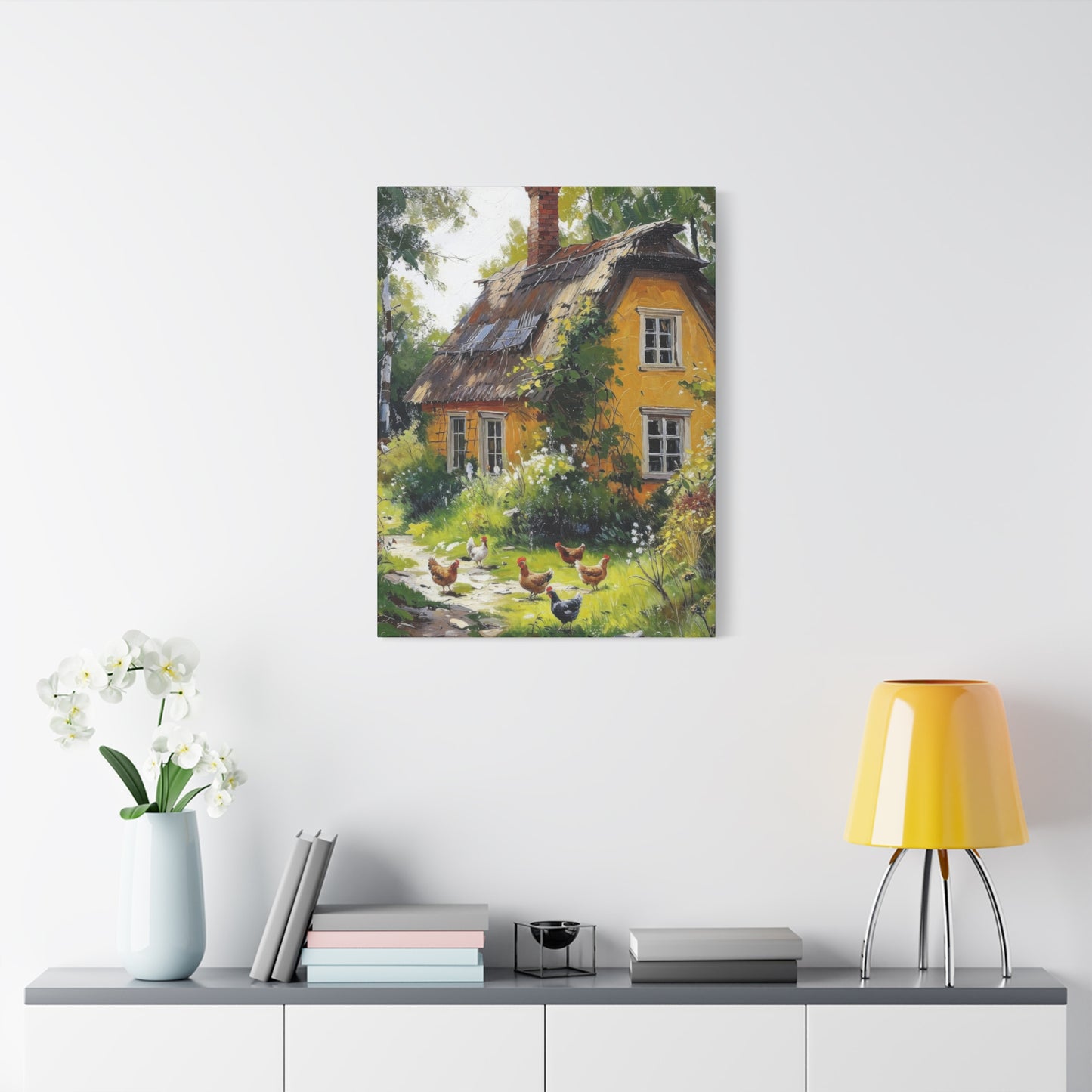 Hens Pecking Countryside Wall Art & Canvas Prints