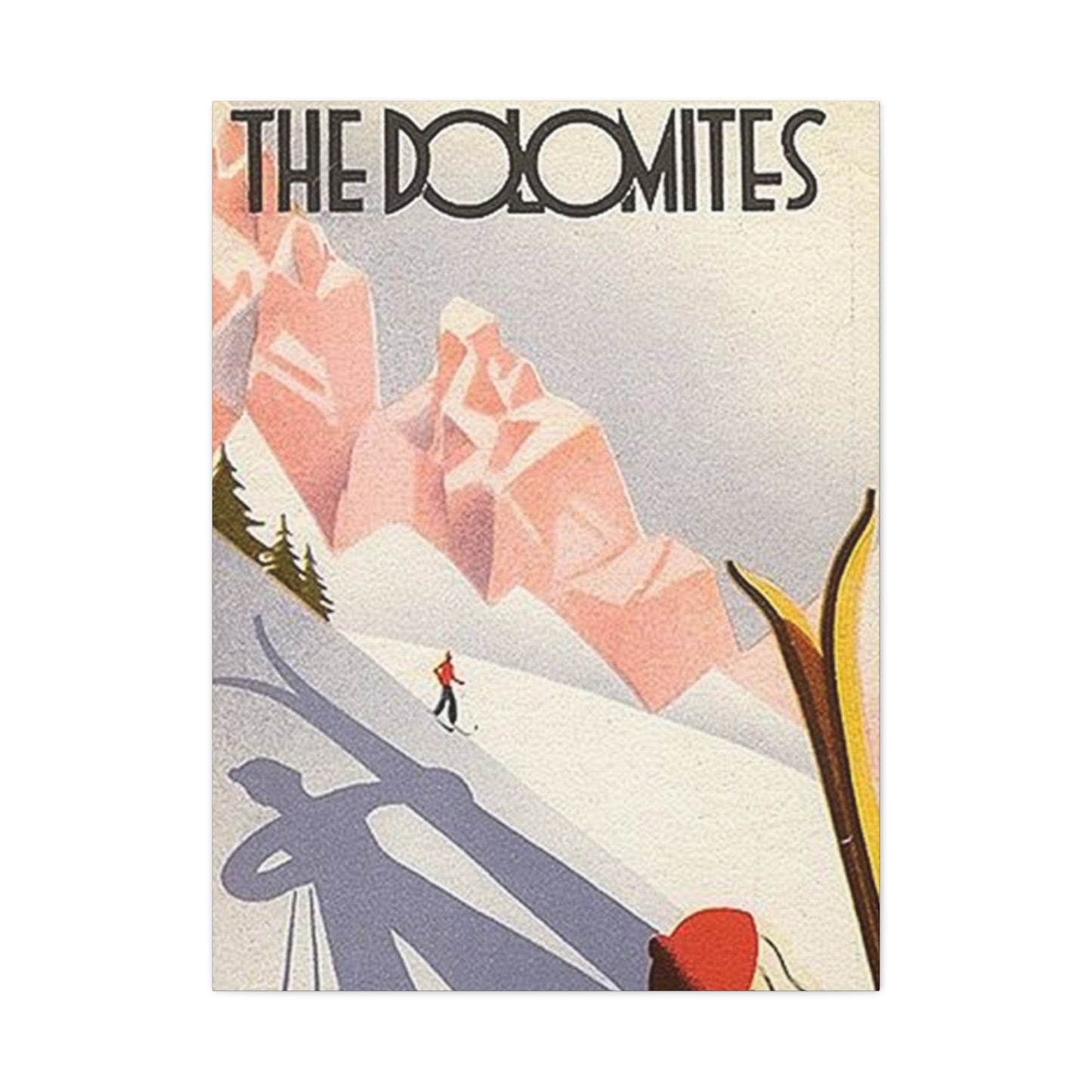 The Dolomites Skiing Poster Wall Art & Canvas Prints