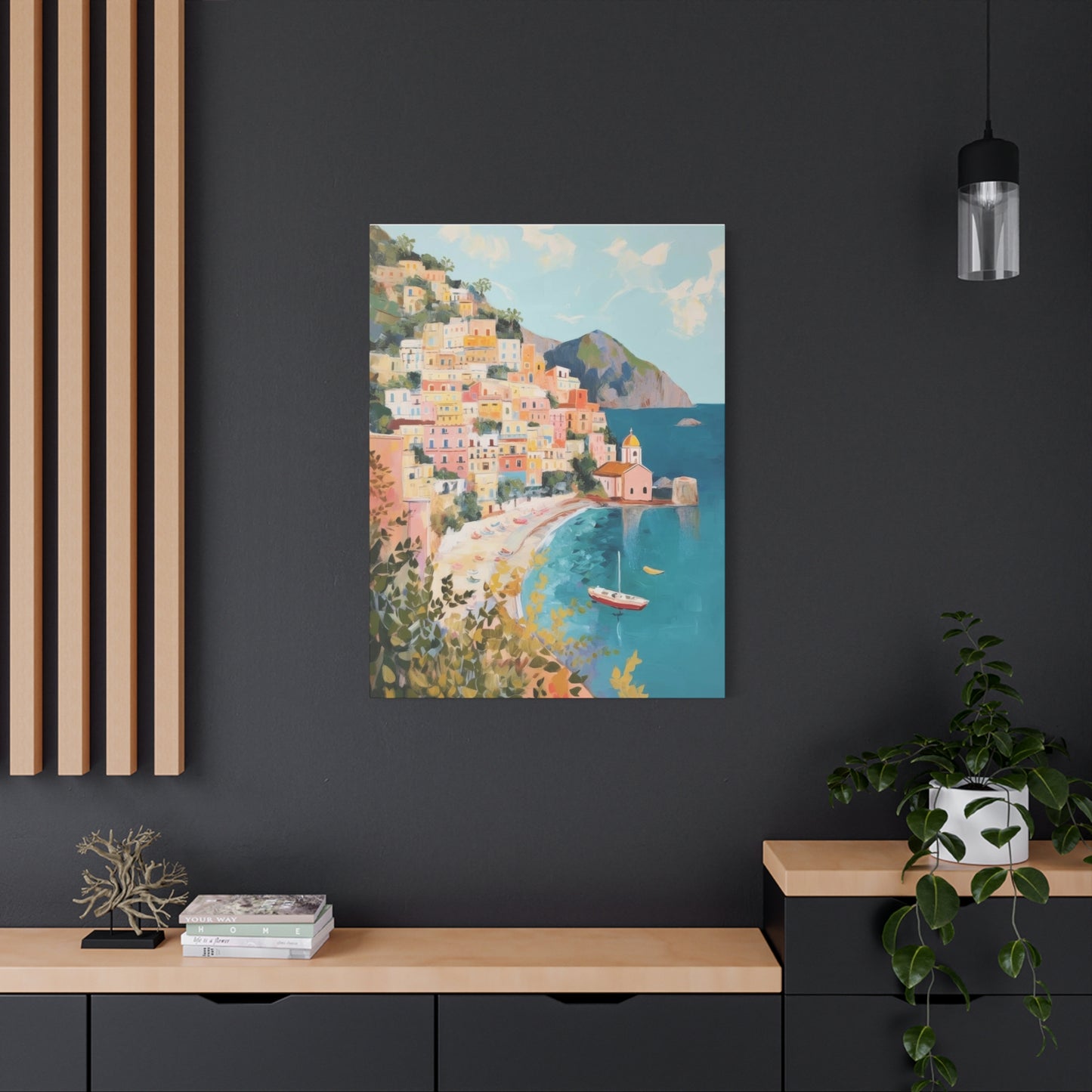 Amalfi Coast Italy Aqua Yellow Warm Wall Art & Canvas Prints