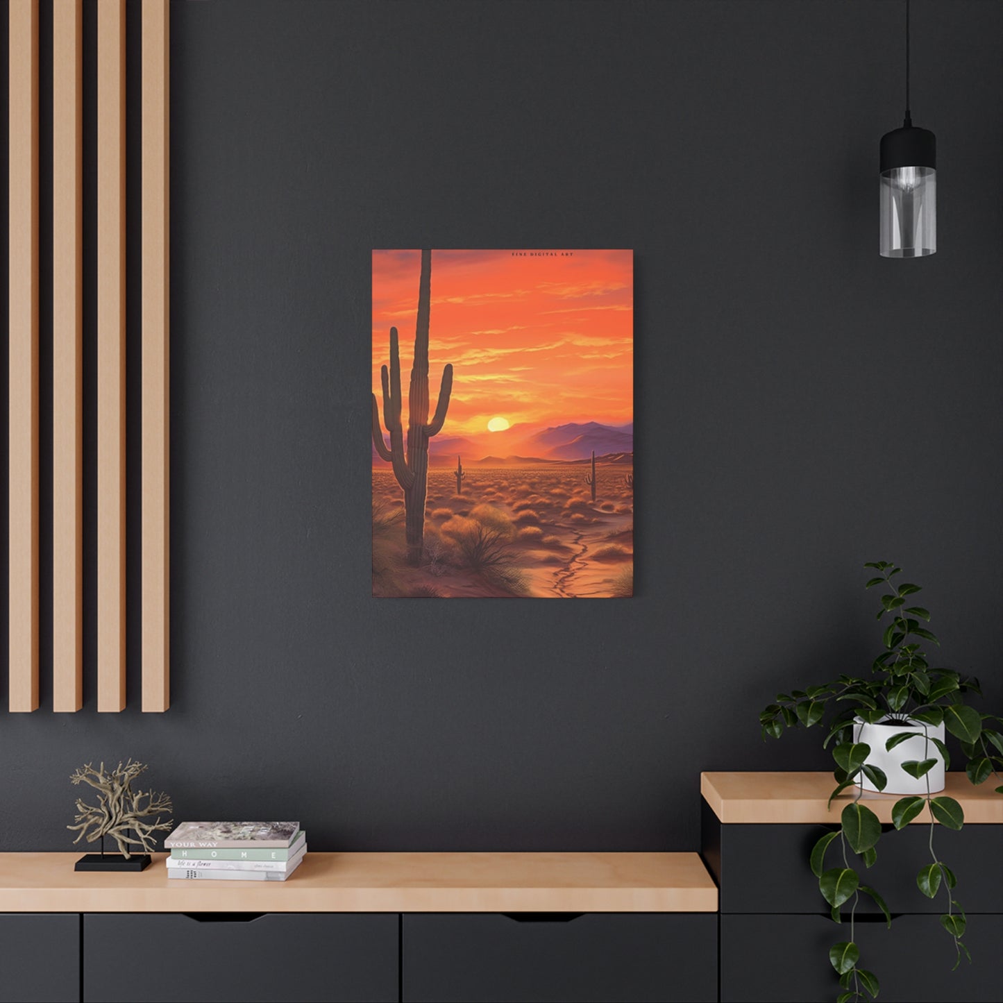 Abstract Arizona Cactus Sunset Wall Art & Canvas Prints