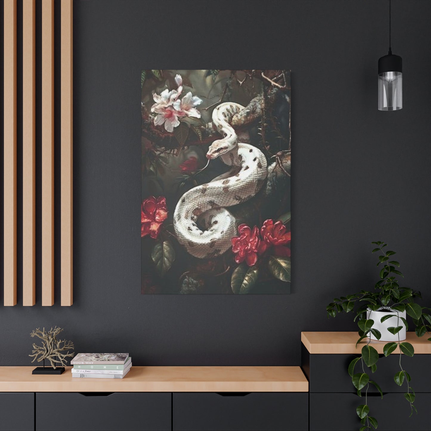 White Snake On Branch Wall Art & Canvas Prints