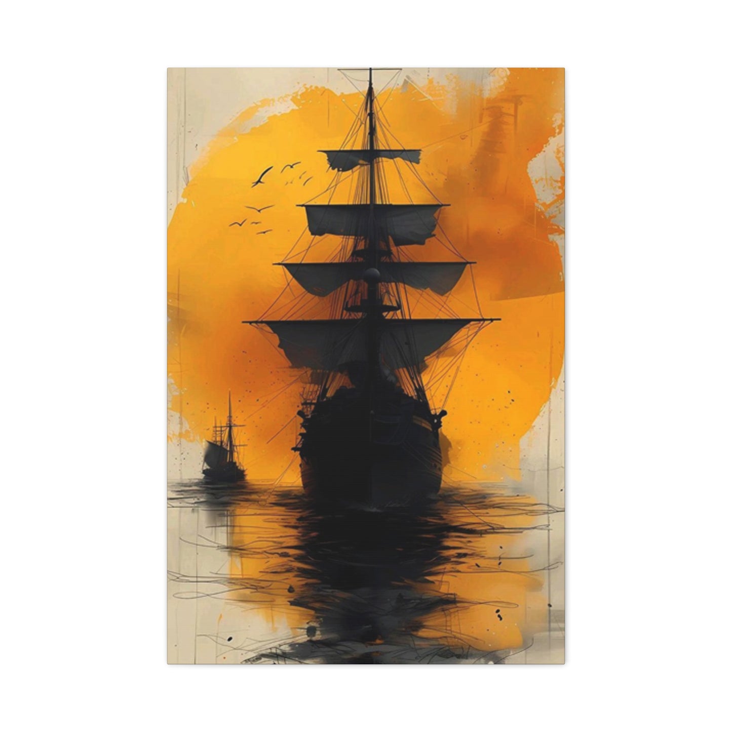 Black Sailing Ship Poster Wall Art & Canvas Prints