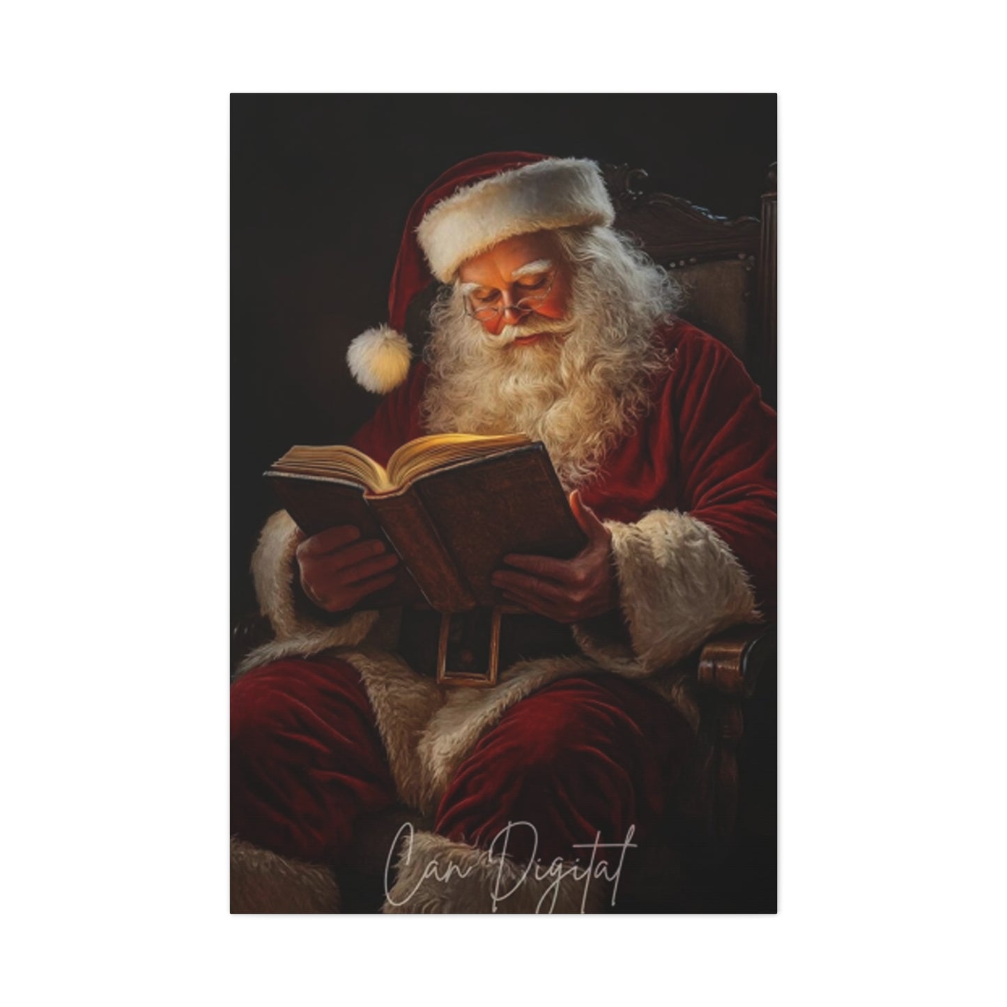 Santa Claus Reading Wall Art & Canvas Prints