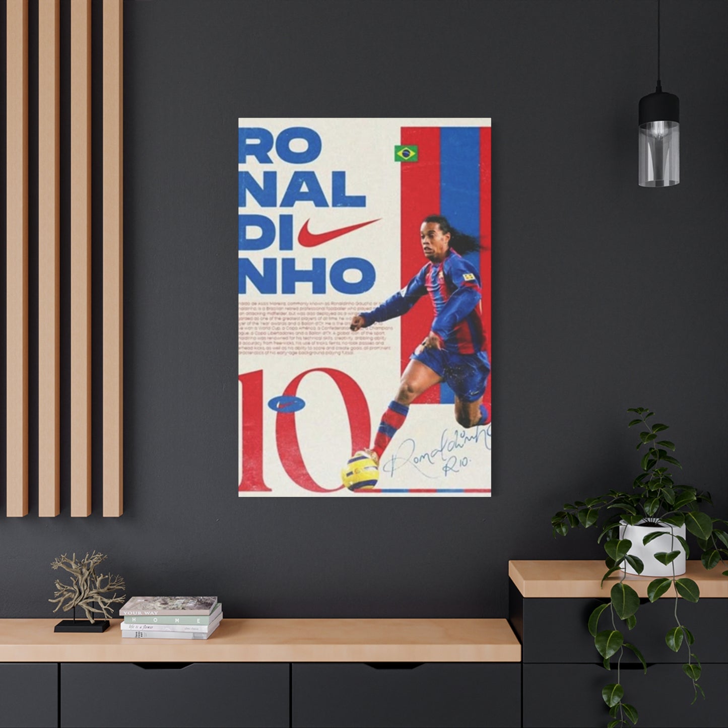Ronaldinho Playing Soccer Poster Wall Art & Canvas Prints